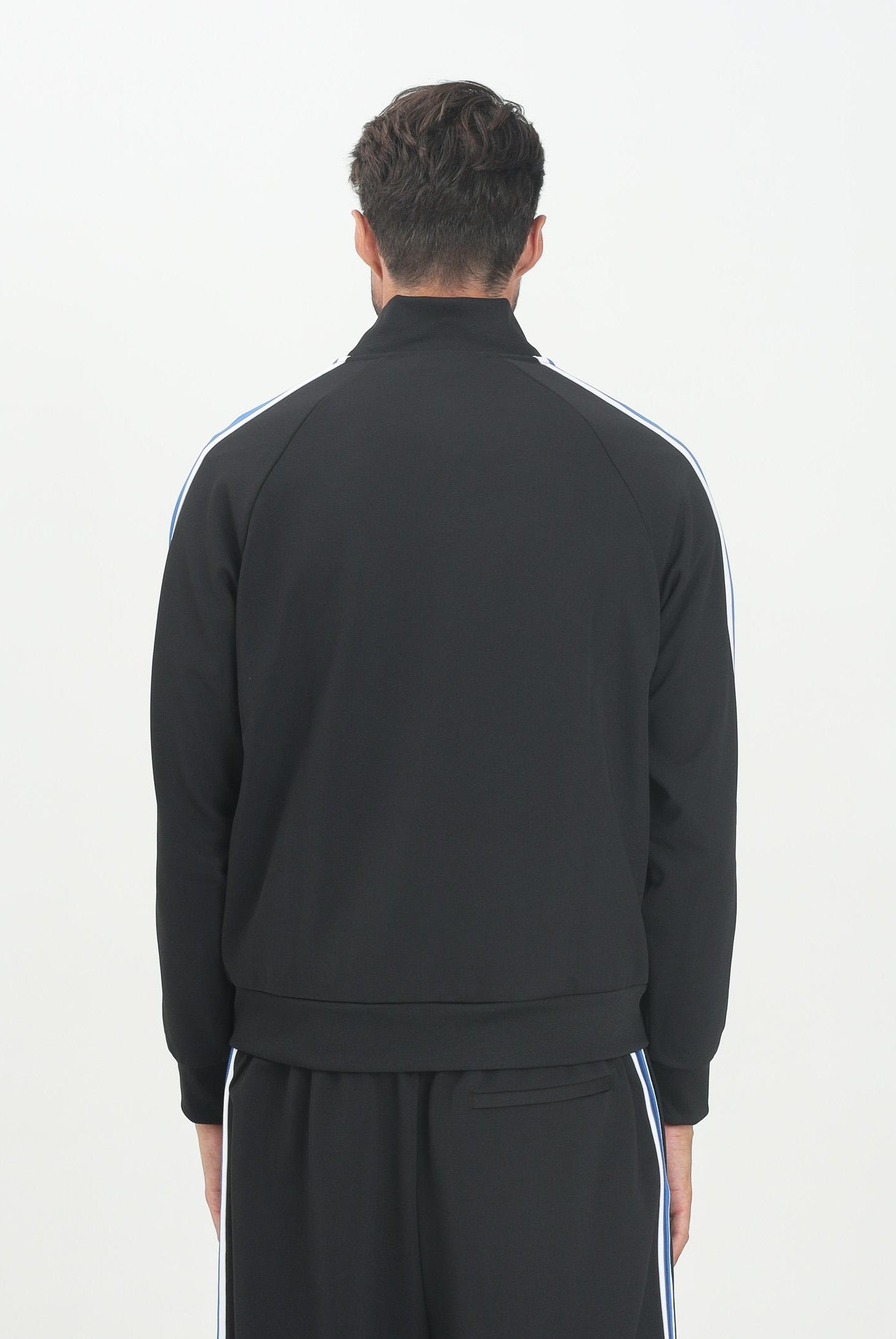 CALVIN KLEIN JEANS Felpa con zip nera da uomo con fettuccia a contrasto lungo le maniche e logo LV04RC231GUB1 CALVIN KLEIN JEANS