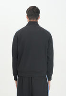 CALVIN KLEIN JEANS Felpa con zip nera da uomo con fettuccia a contrasto lungo le maniche e logo LV04RC231GUB1  CALVIN KLEIN JEANS