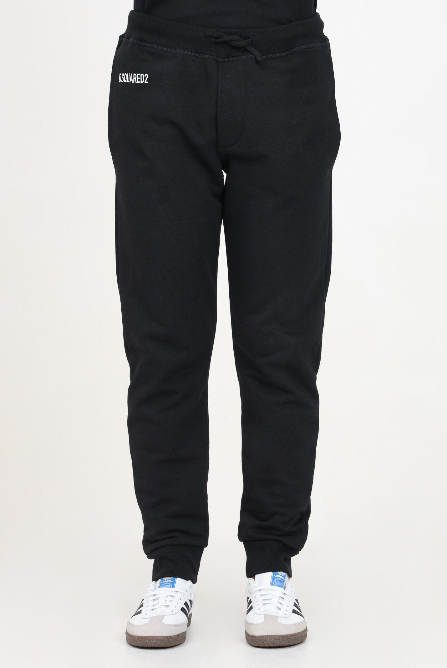 Pantalone sportivo nero per donna e bambina con stampa logo DQ2527D003G DQ900 DSQUARED2