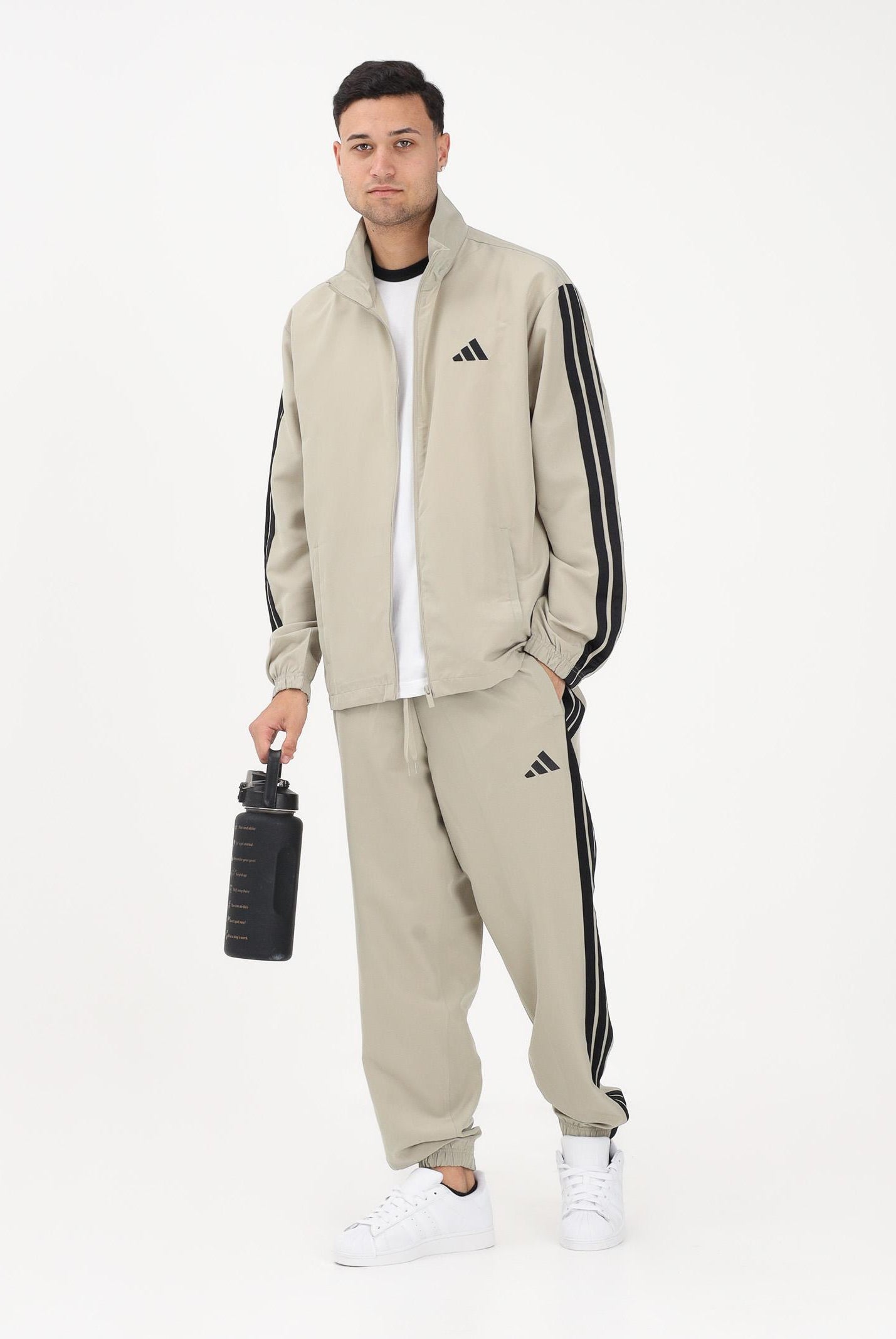 ADIDAS PERFORMANCE Tuta 3 STRIPES WOVEN sabbia da uomo JY7720 . ADIDAS PERFORMANCE
