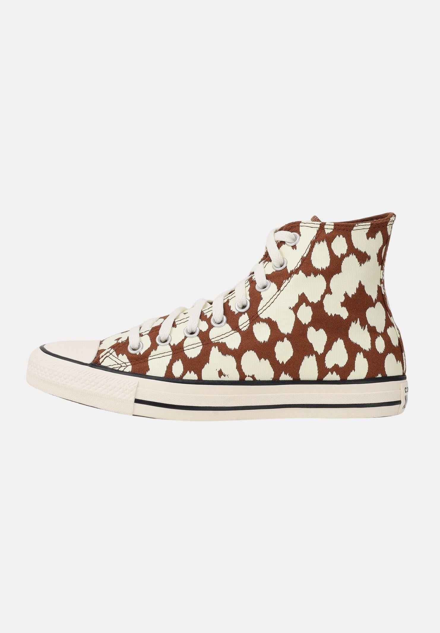 CONVERSE Sneakers Chuck Taylor All Star Animal Print High Top panna e marroni da donna A17924C . CONVERSE