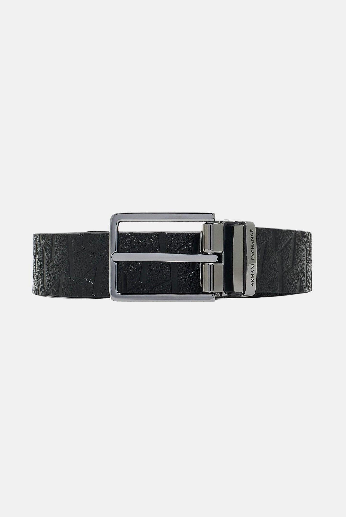 ARMANI EXCHANGE Cintura nera da uomo con logo all-over XM000677AF12133 UC001 ARMANI EXCHANGE