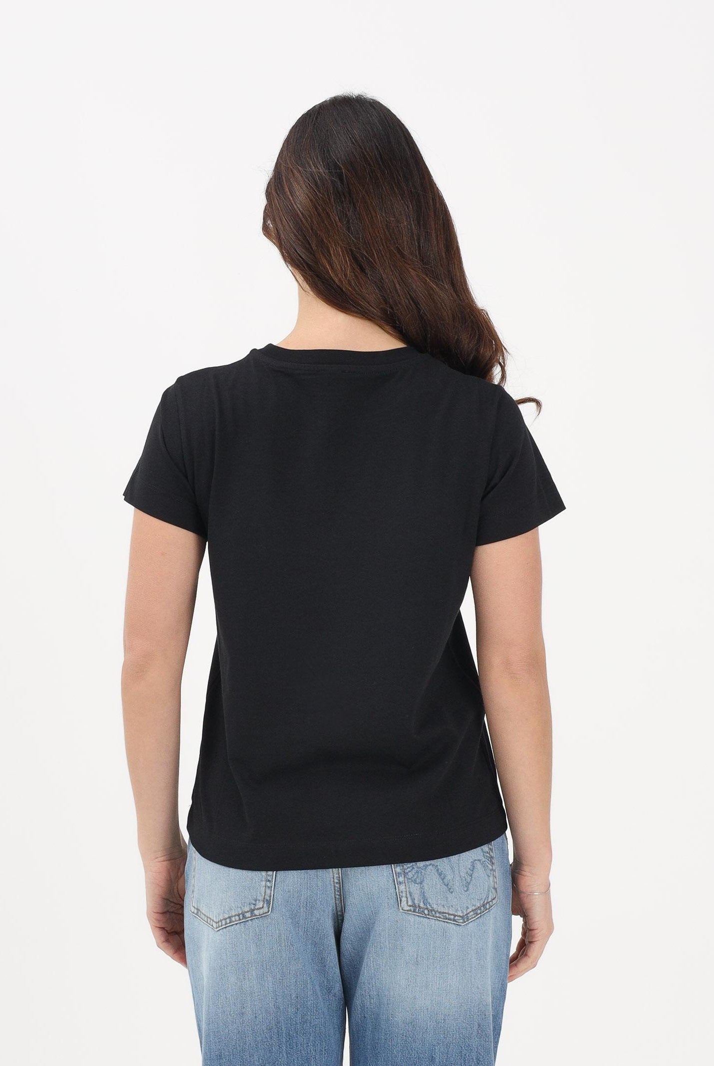 PINKO T-shirt a manica corta nera da donna con logo 100373A34F Z99 PINKO