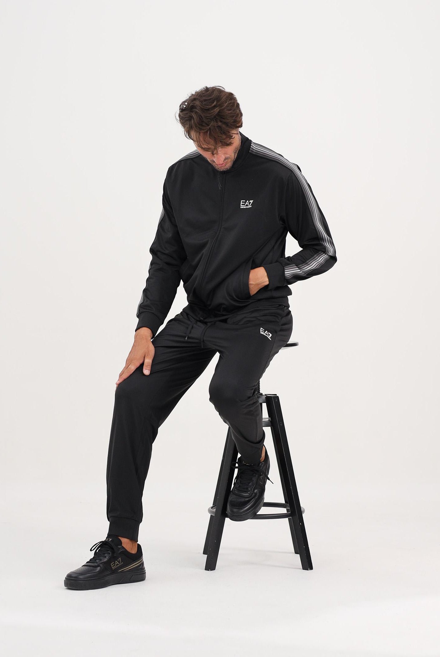 EA7 Tuta nera da uomo con logo 7M000970AF12449 UC001 EA7