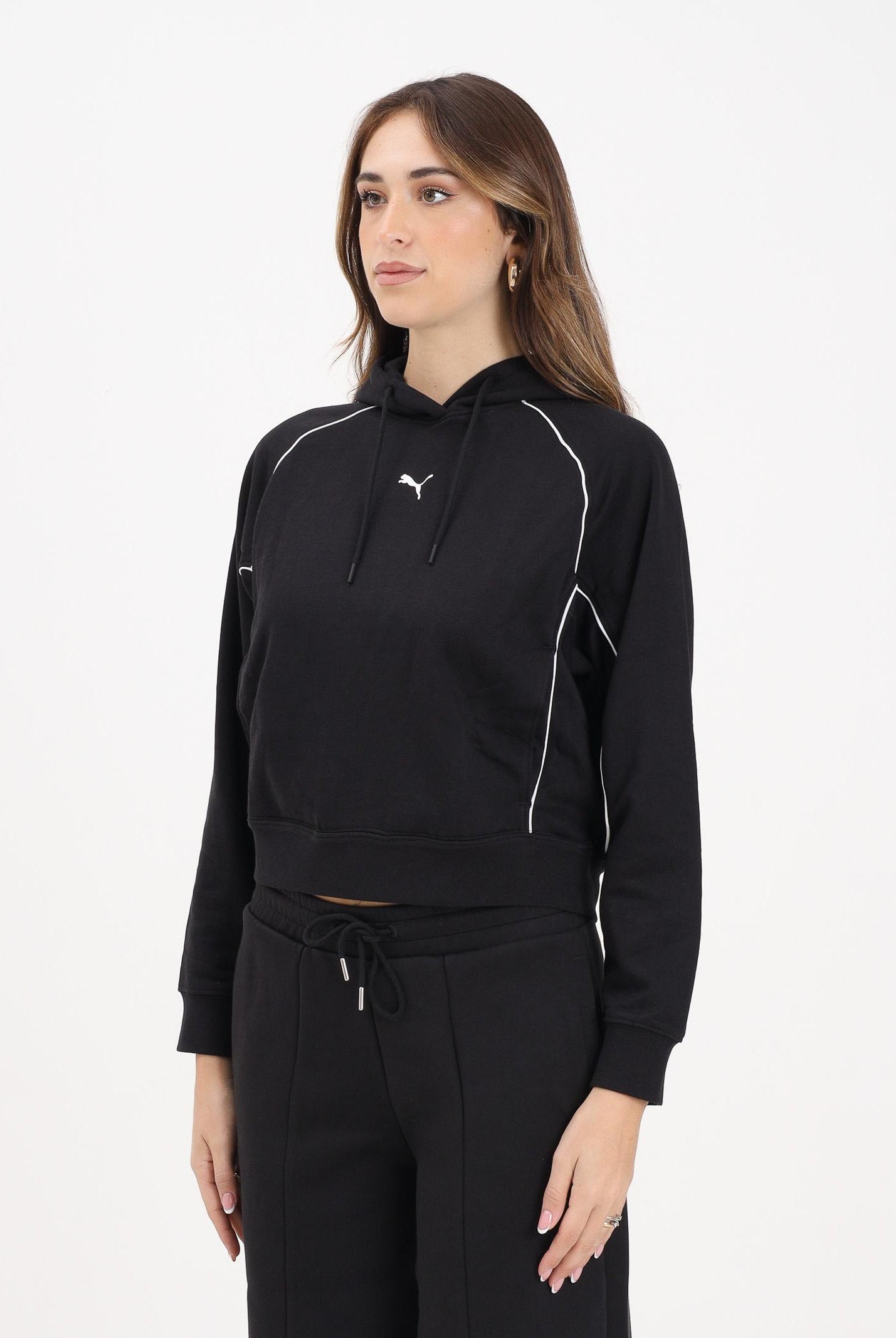 PUMA Felpa con cappuccio Damen nera da donna 688122 01 PUMA