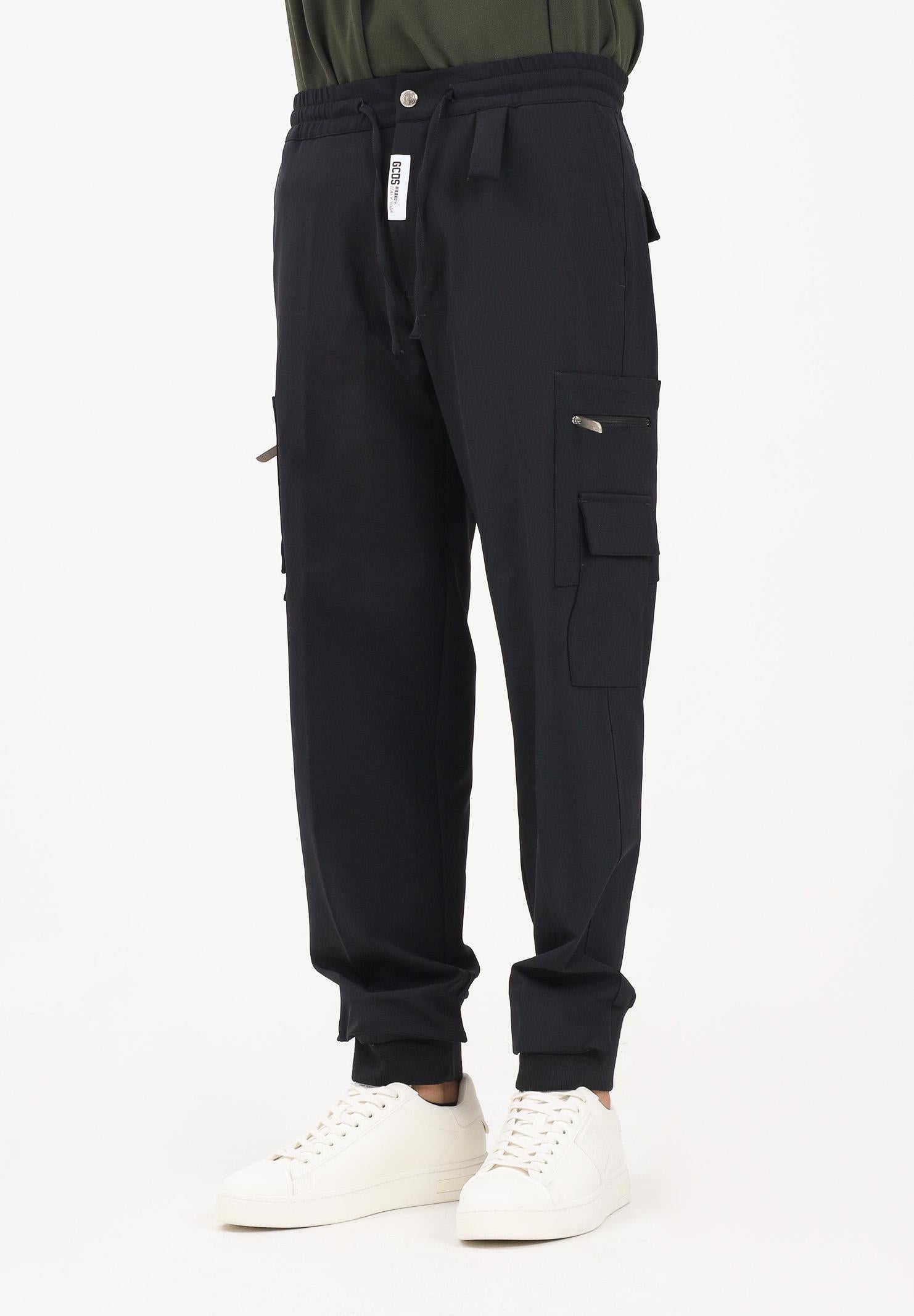 GCDS Pantalone cargo nero da uomo B2CM2907TQ1 99 GCDS