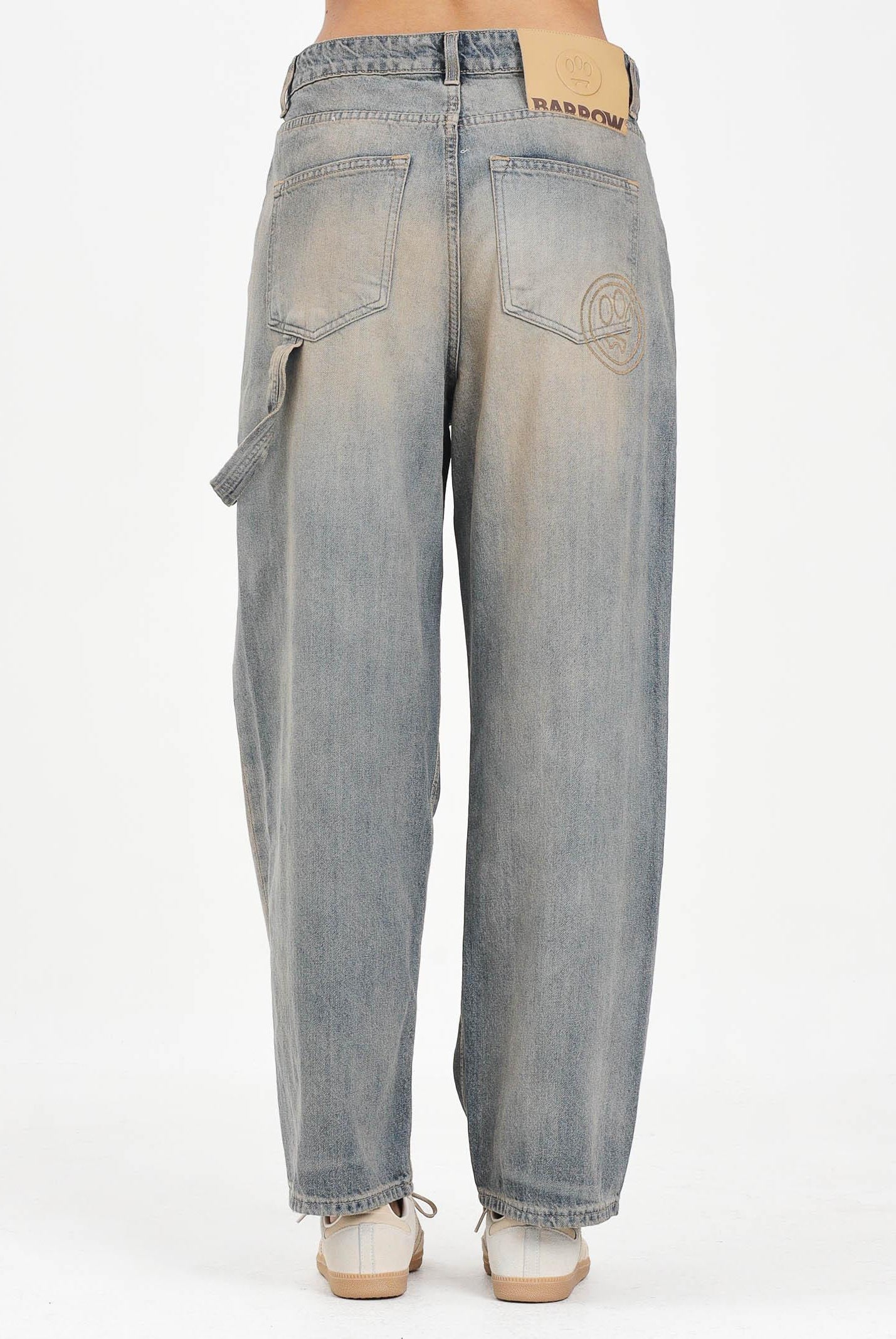 BARROW Jeans cargo in denim vintage per uomo e donna F5BWUADP021 400 BARROW