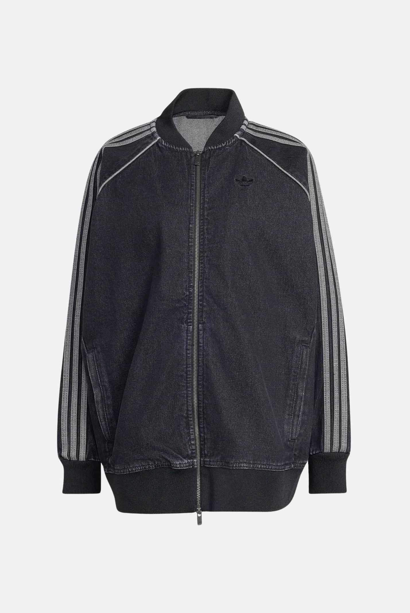 ADIDAS ORIGINALS giacca SST Oversized Denim Tracktop True Black Denim nera donna. KQ6471 . ADIDAS ORIGINALS