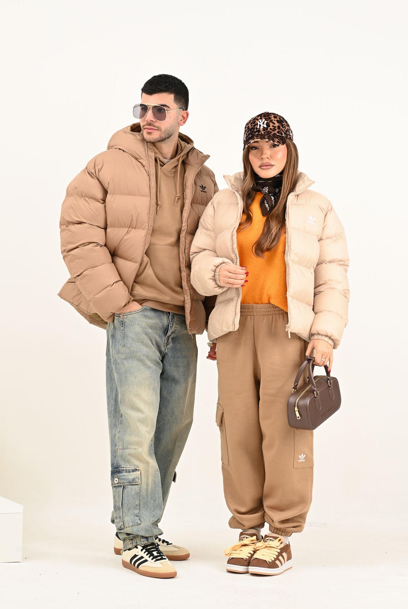 ADIDAS ORIGINALS Piumino Tonal Hooded Puffer beige da uomo JX4121 . ADIDAS ORIGINALS