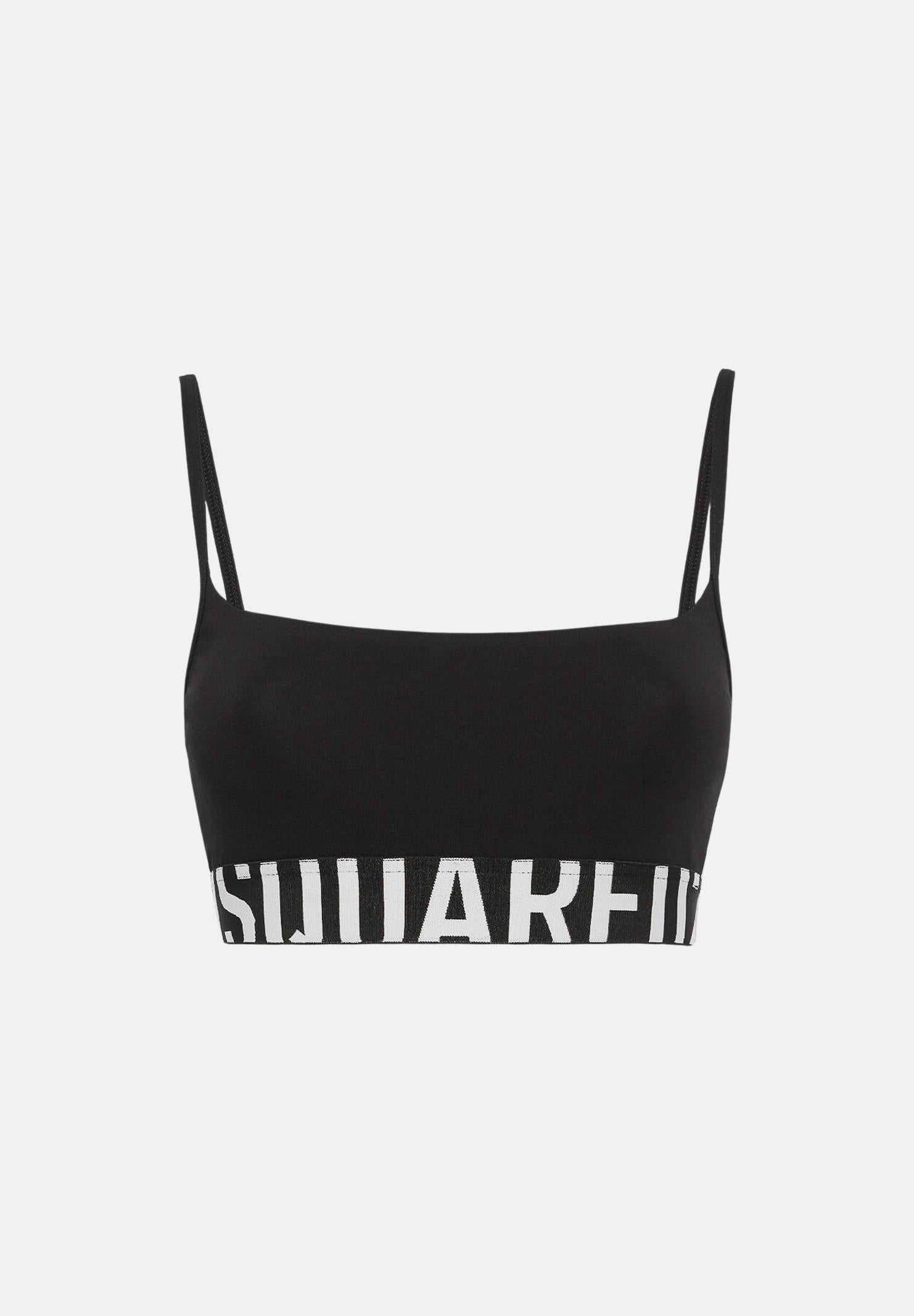 DSQUARED2 Bralette nera da donna con logo D8RG35860 010 DSQUARED2