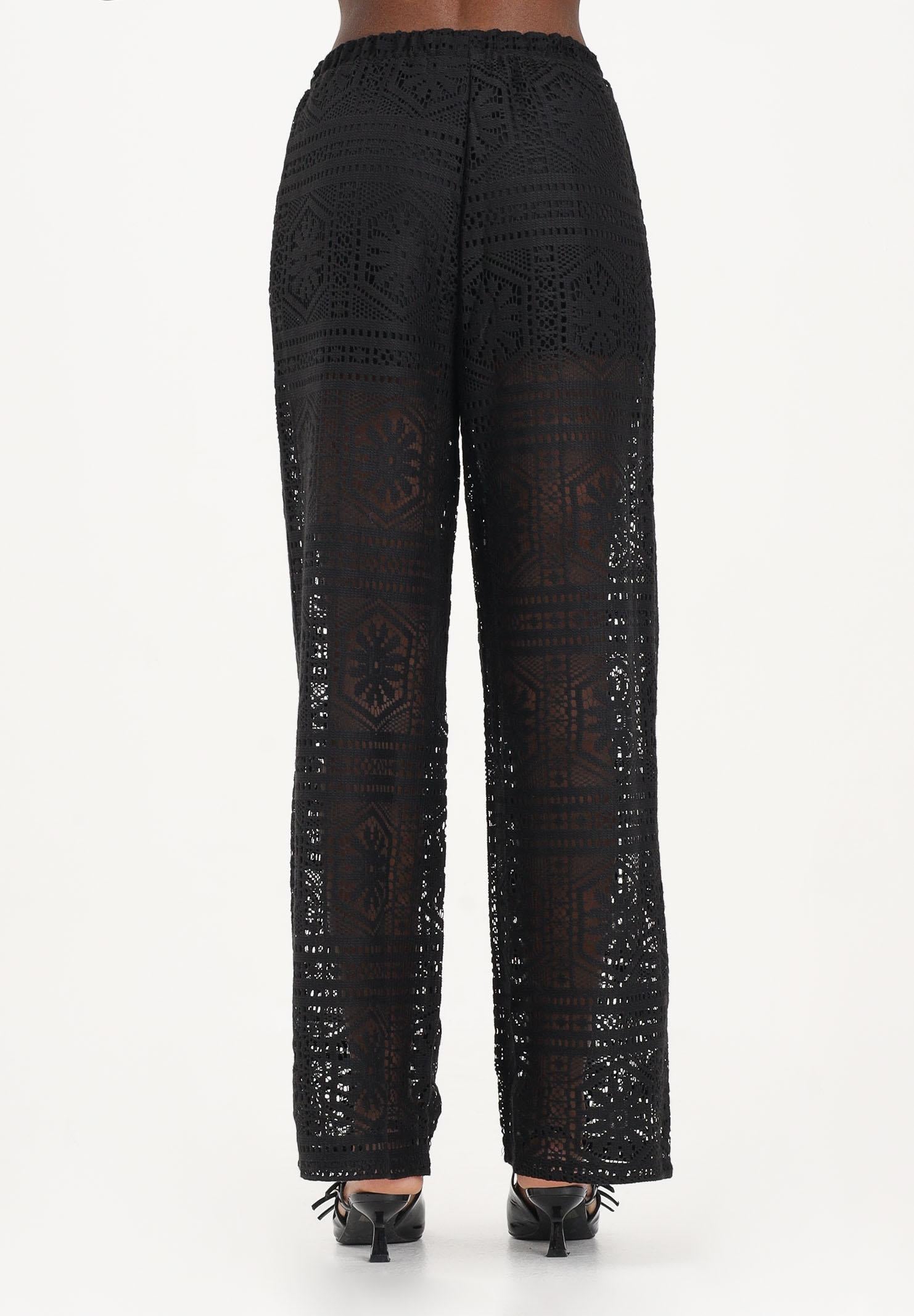 ONLY Pantalone nero da donna realizzato in raffinato tessuto pizzo lavorato 15372107 BL ONLY