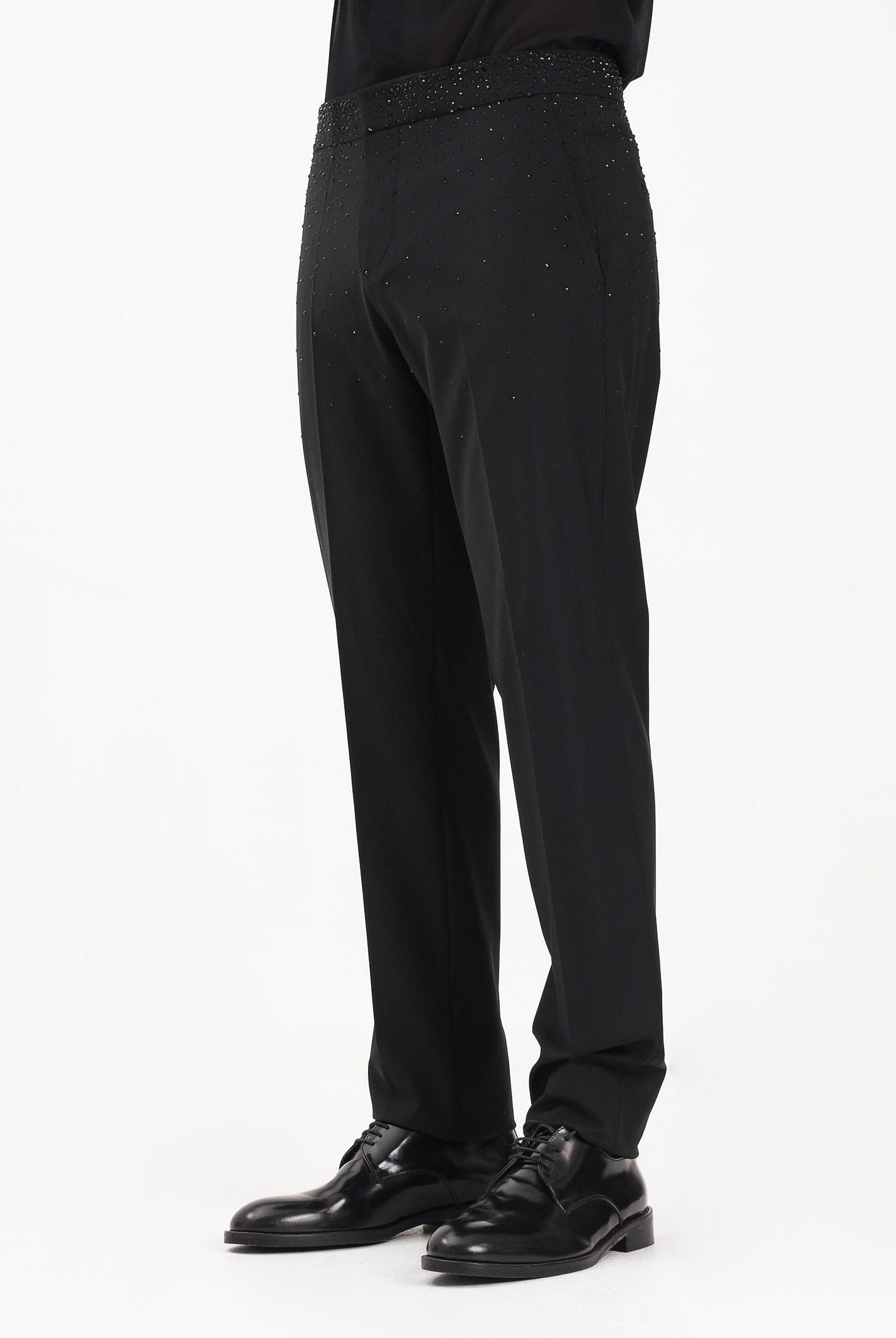 PATRIZIA PEPE Pantalone nero da uomo con strass 5PA225A685 K102 PATRIZIA PEPE