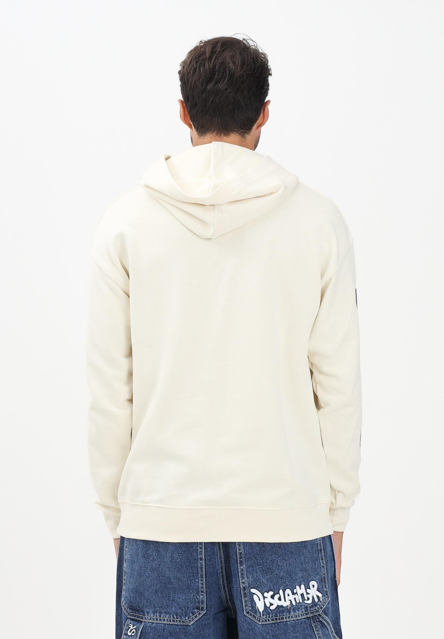 DISCLAIMER Felpa con cappuccio panna da uomo con stampa 25IDS55128 LA DISCLAIMER