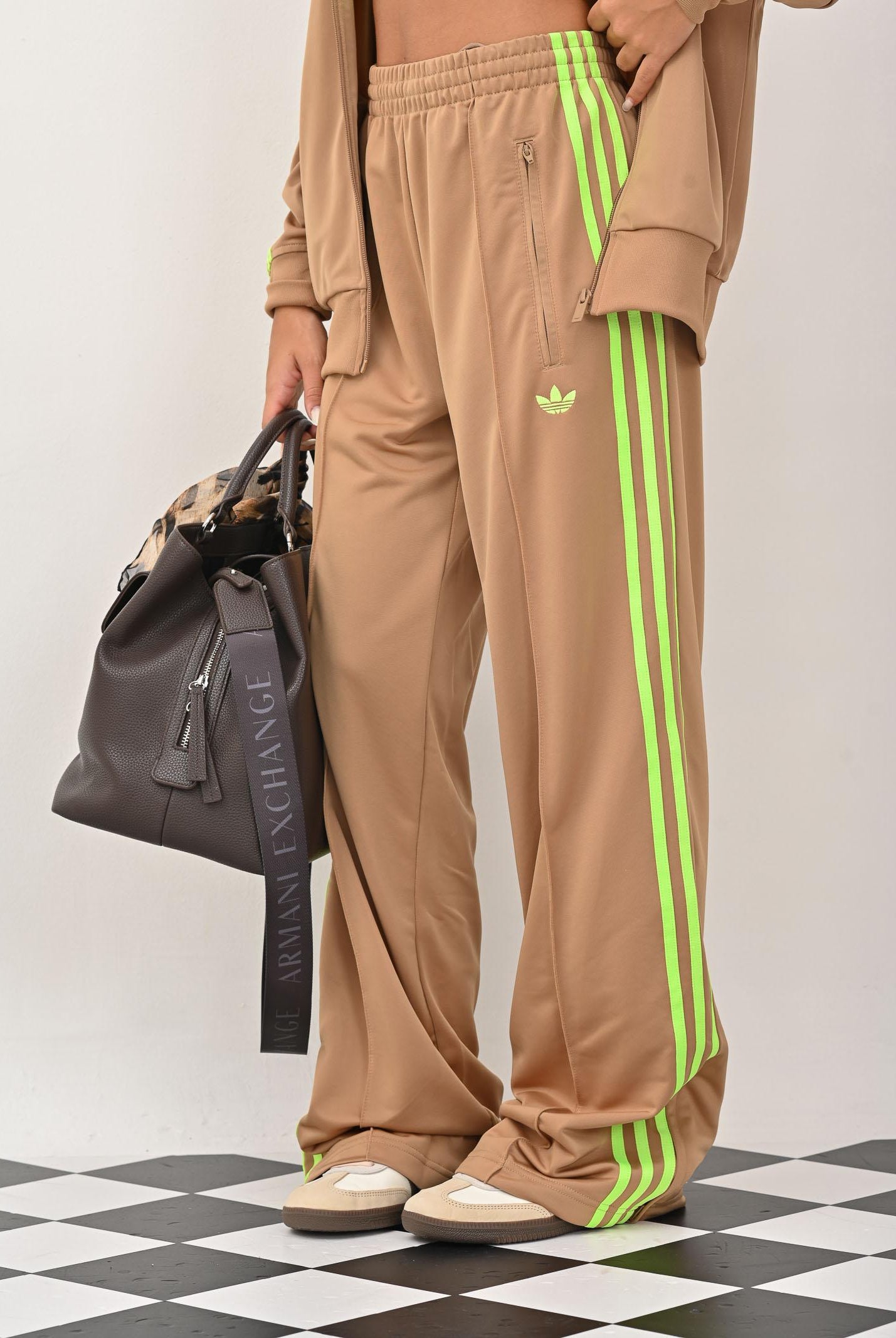ADIDAS ORIGINALS Pantalone sportivo Adicolor Classic Firebird Loose beige da donna JW1230 ADIDAS ORIGINALS