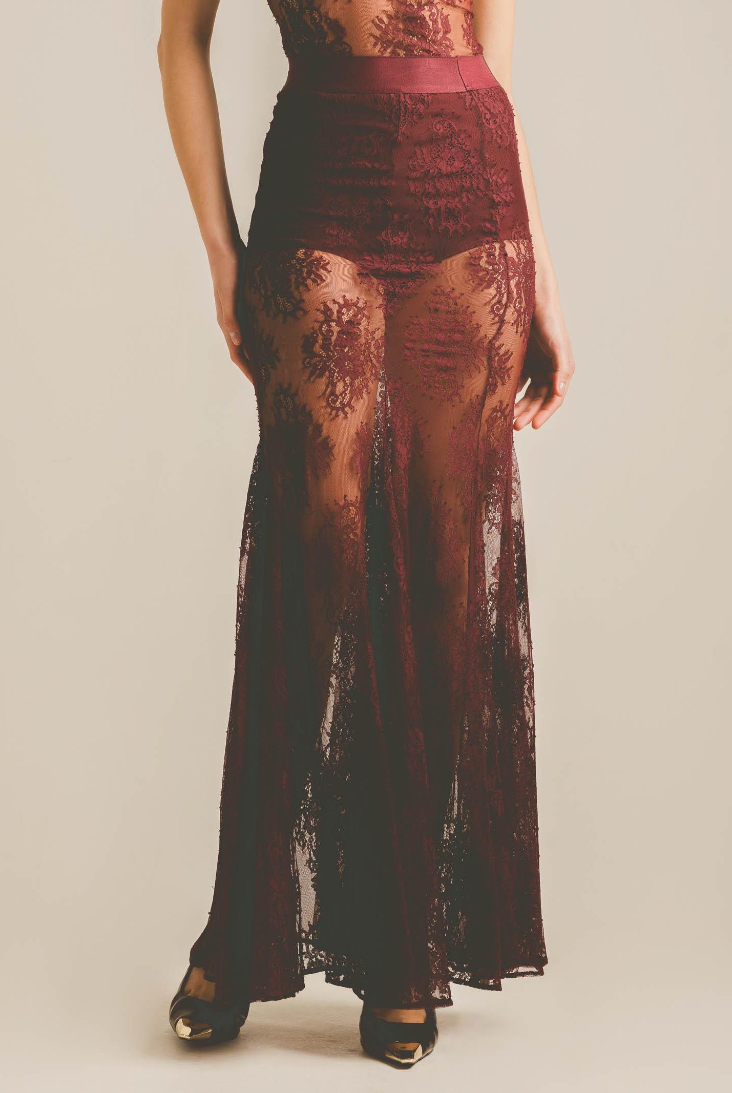 SANTAS Gonna lunga NUIT bordeaux da donna PV2628 BO SANTAS