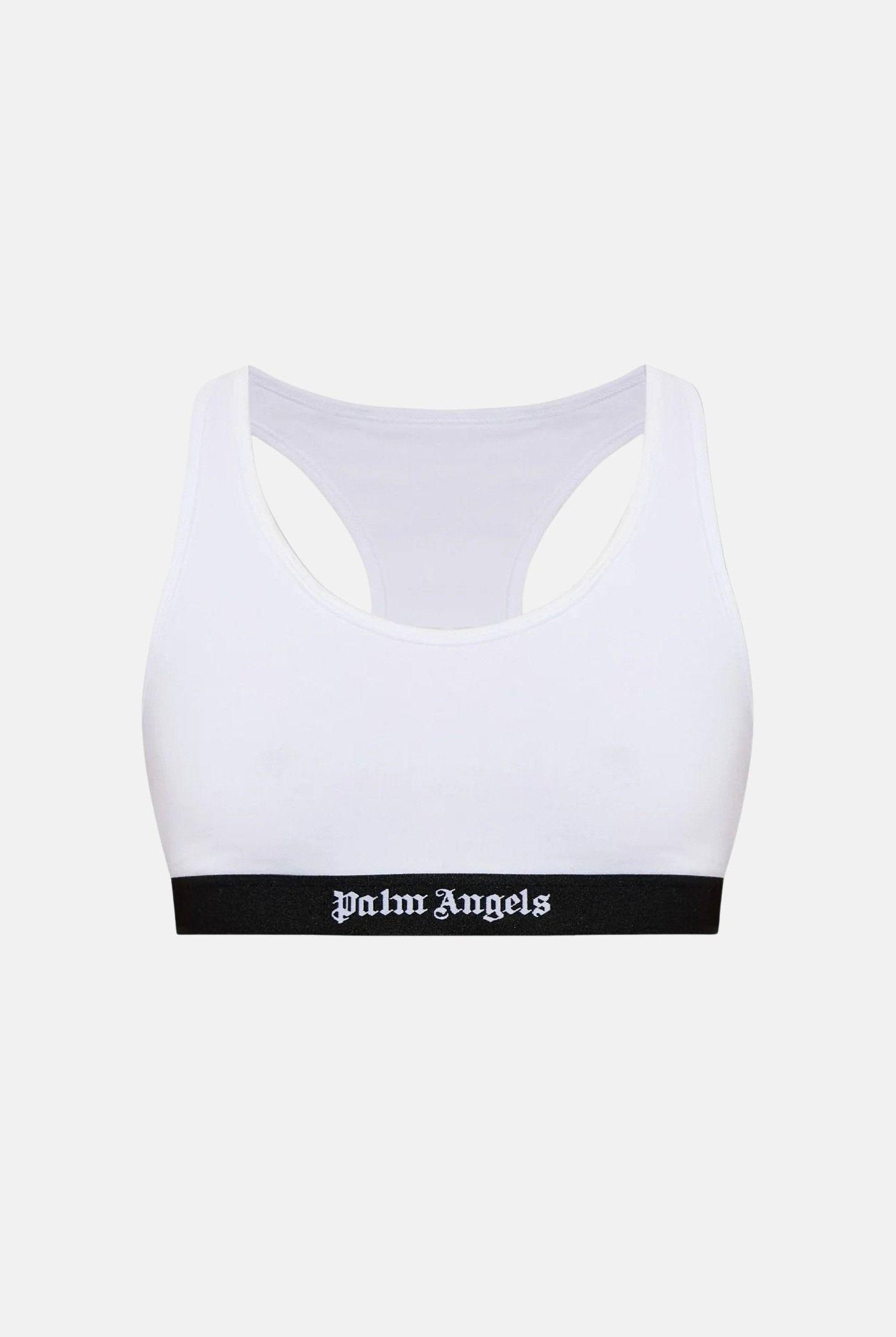 PALM ANGELS Bralette Track Top Bra white bianco, colore basico bianco, donna. PLA1UWTP04SI WH PALM ANGELS
