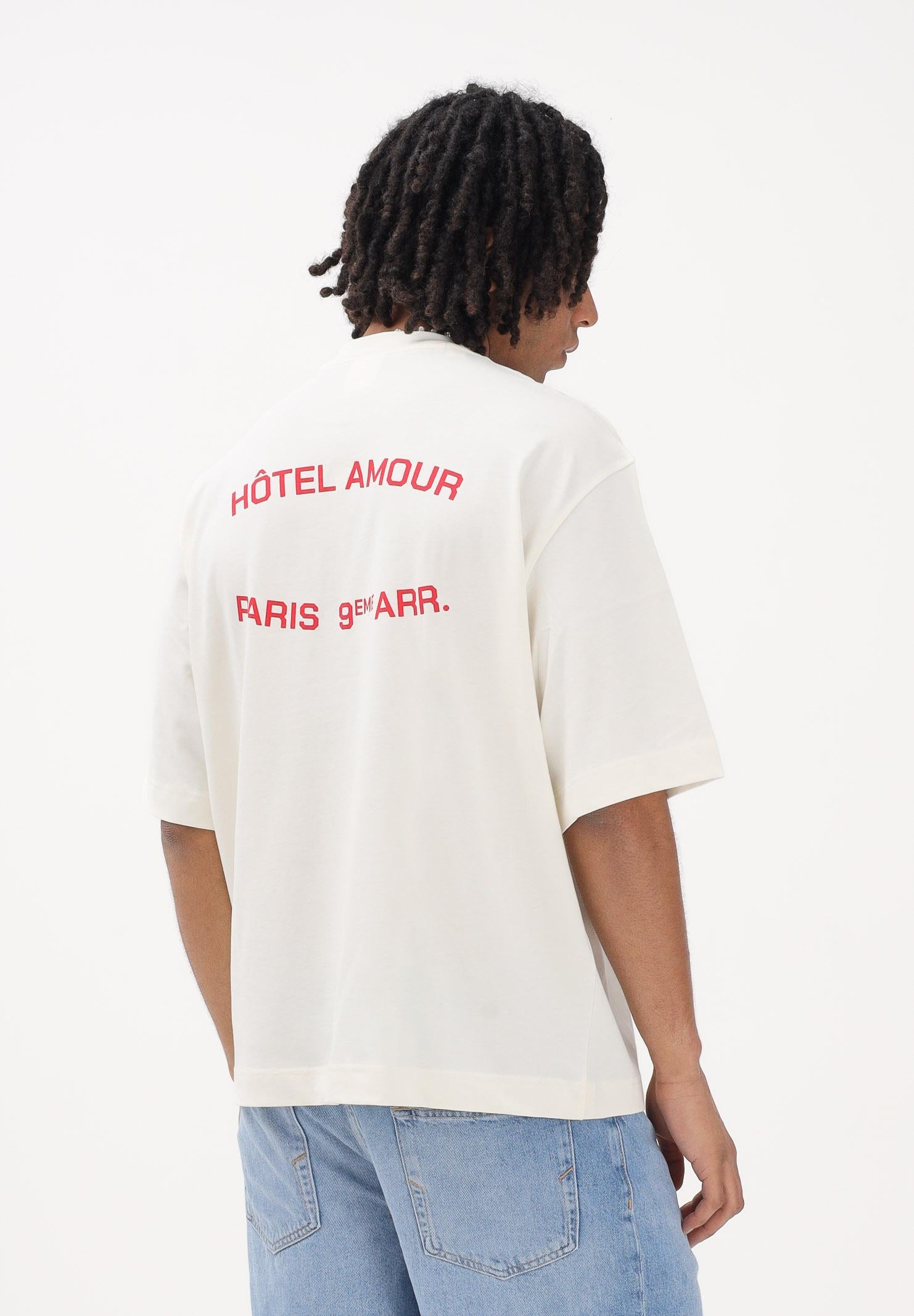 SELECTED HOMME T-shirt a manica corta panna da uomo in collab. con l'iconico Hôtel Amour di Parigi 16100453 EG SELECTED HOMME