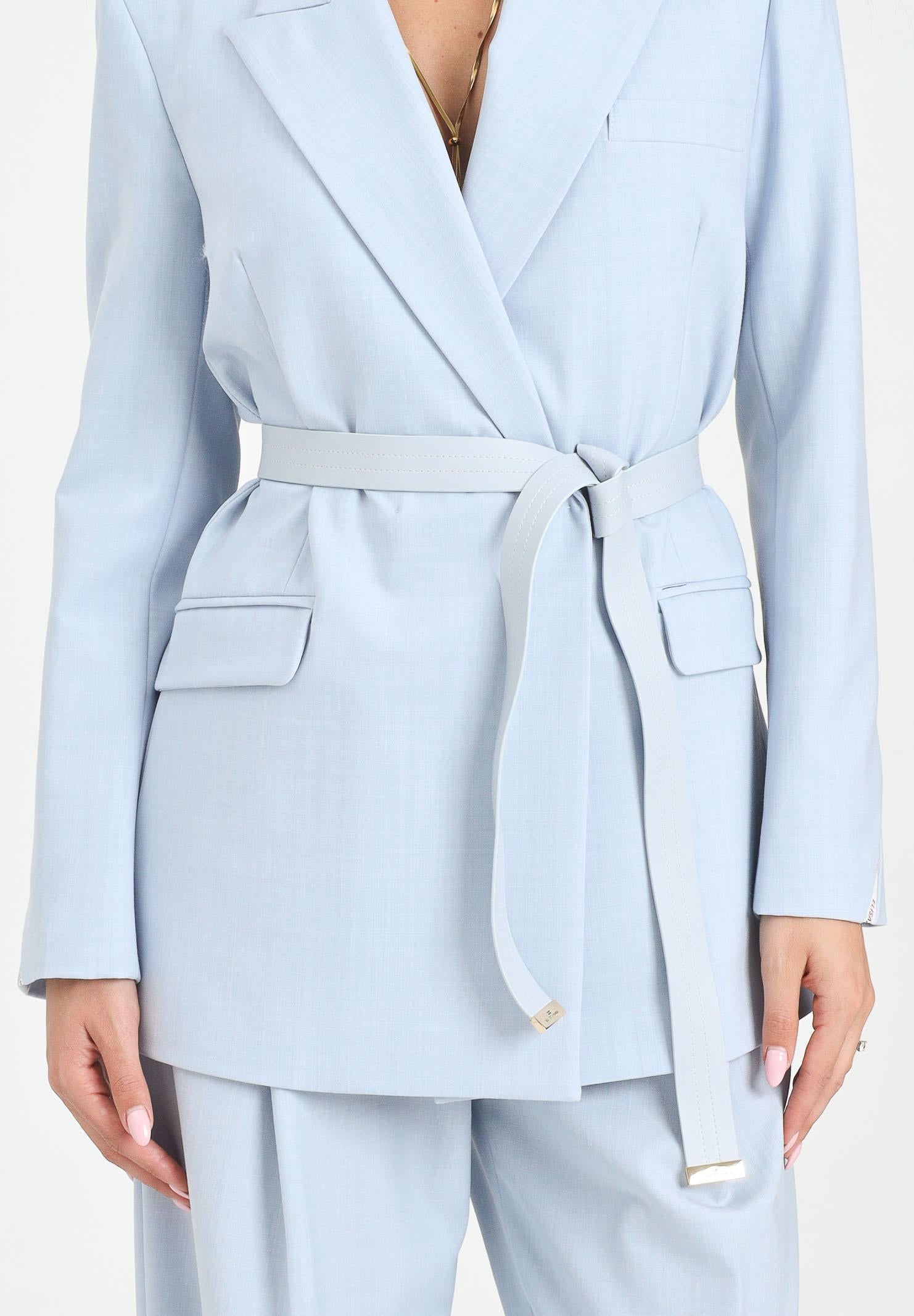 ELISABETTA FRANCHI Tailleur celeste da donna con cintura TP00257E2 EA7 ELISABETTA FRANCHI