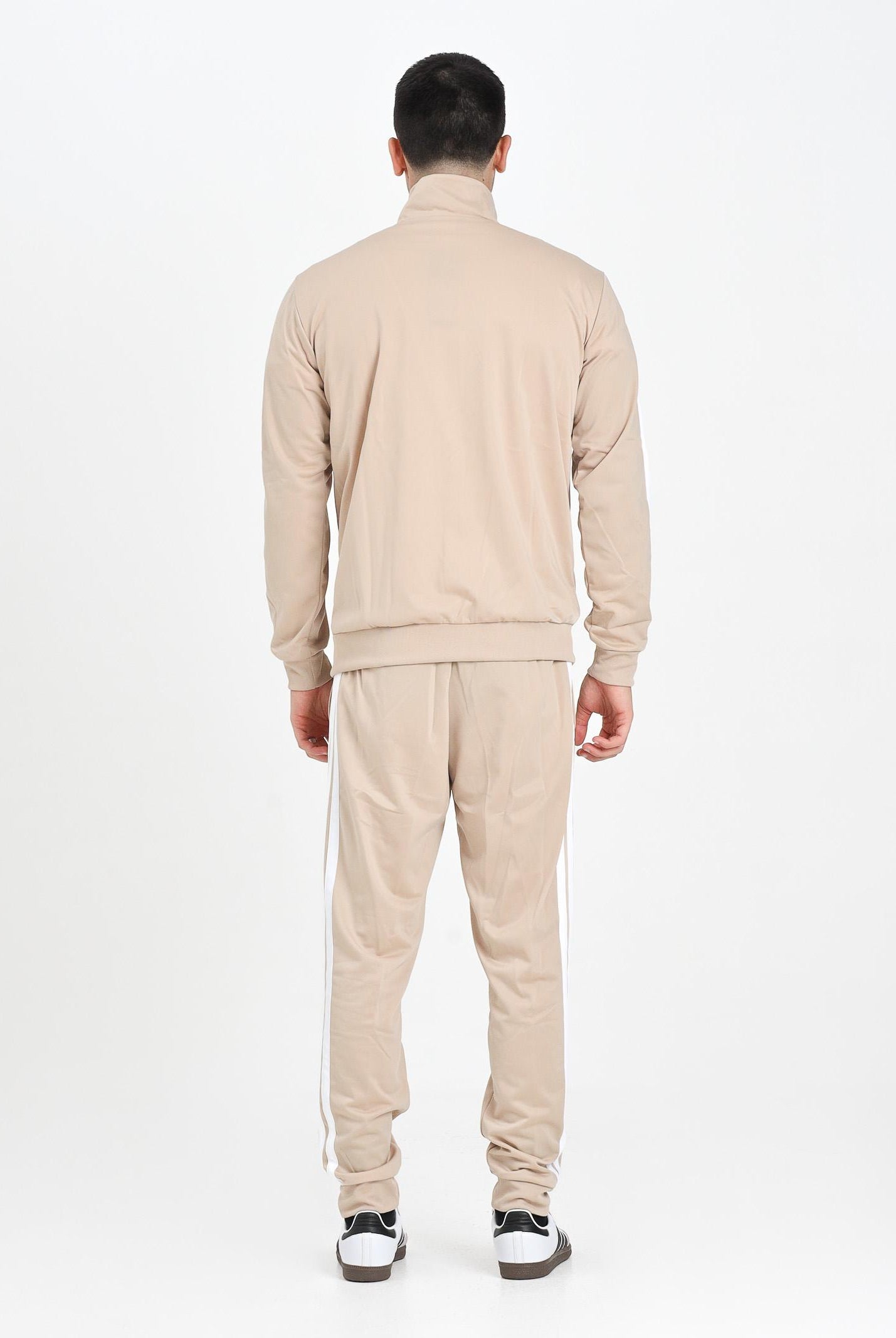 ADIDAS PERFORMANCE Tuta Basic 3 Stripe Tricot beige da uomo JX8732 . ADIDAS PERFORMANCE