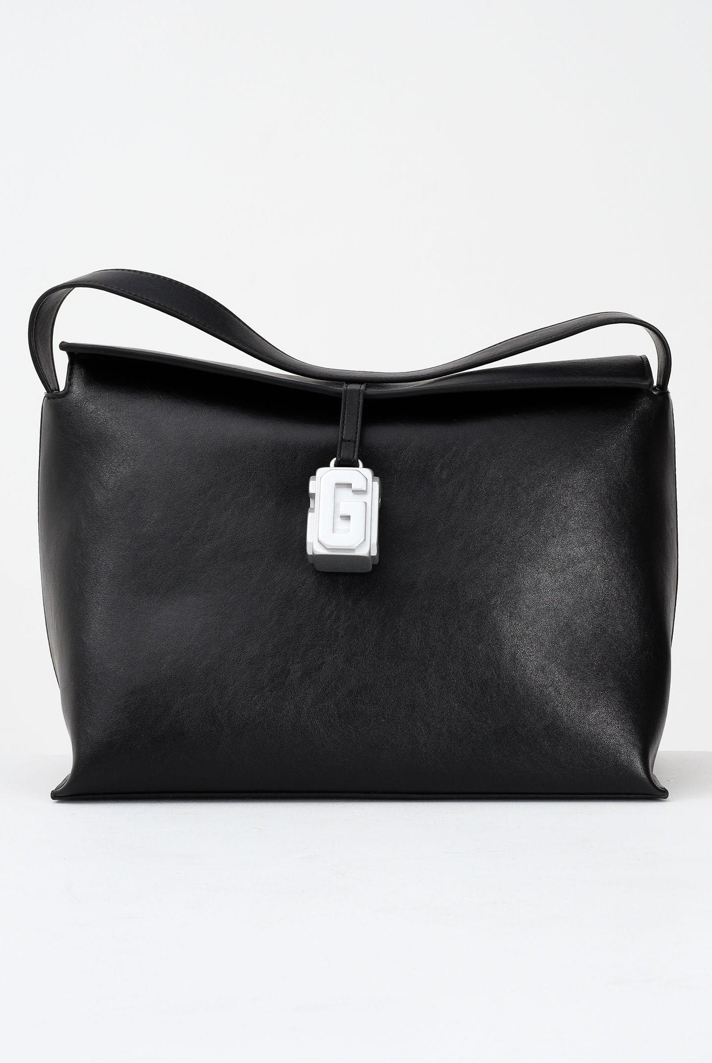 GCDS Shopper nera da donna con ciondolo cubo logato GCDSMMC001 99 GCDS