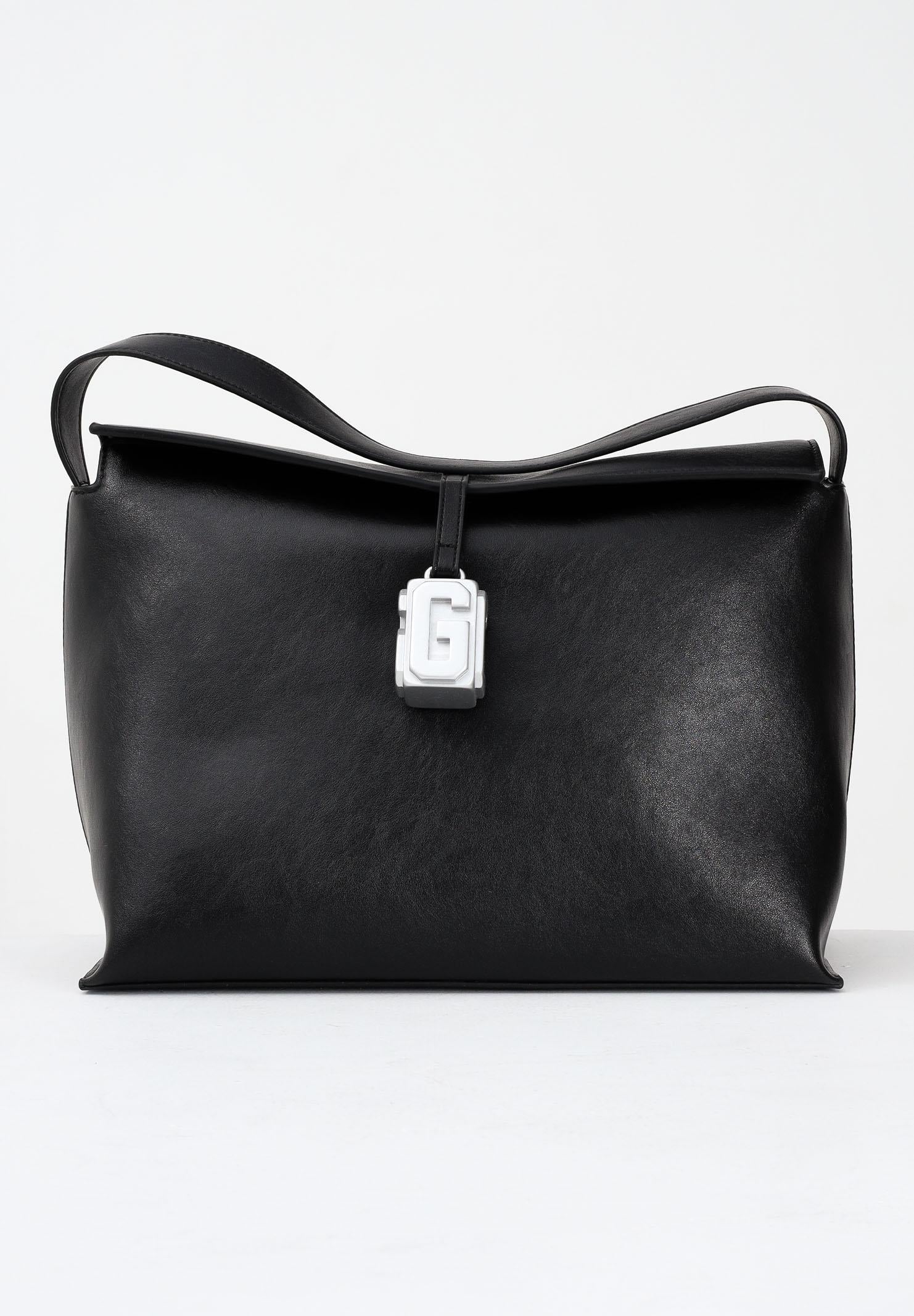 GCDS Shopper nera da donna con ciondolo cubo logato GCDSMMC001 99 GCDS