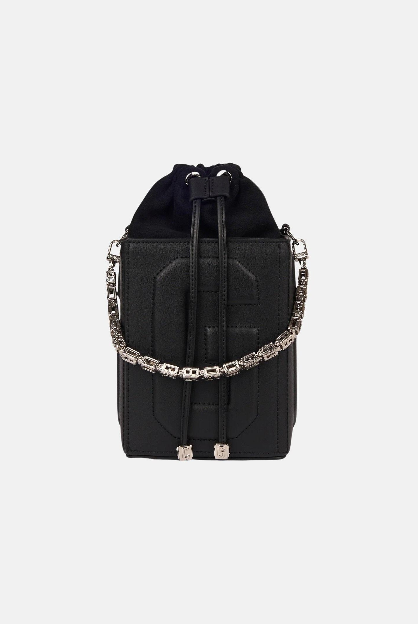 GCDS Borsa a mano nera da donna con logo GCDS in rilievo 3D GCDSD001 99 GCDS