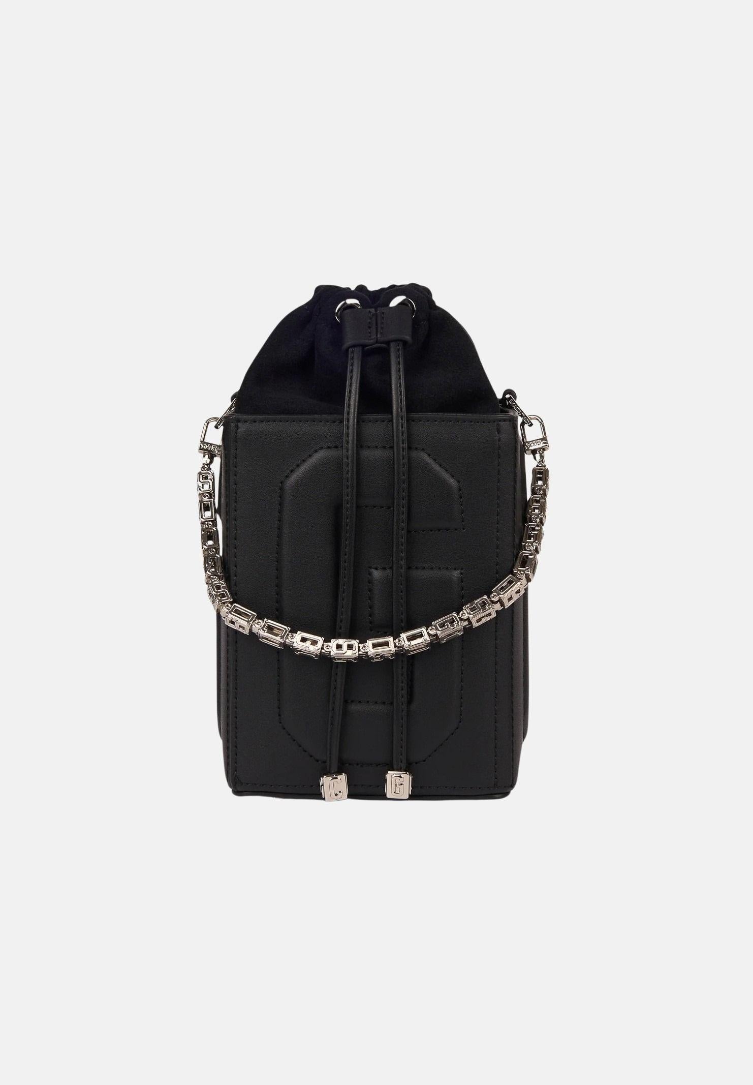 GCDS Borsa a mano nera da donna con logo GCDS in rilievo 3D GCDSD001 99 GCDS