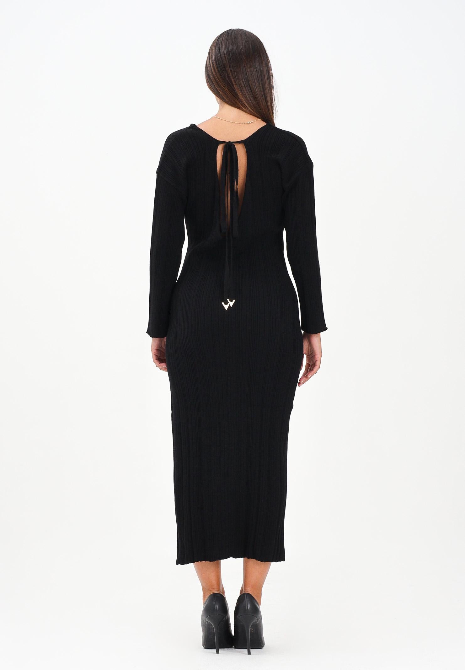 AKEP Abito midi nero da donna con scollo sul retro VSKD11004 V1 AKEP
