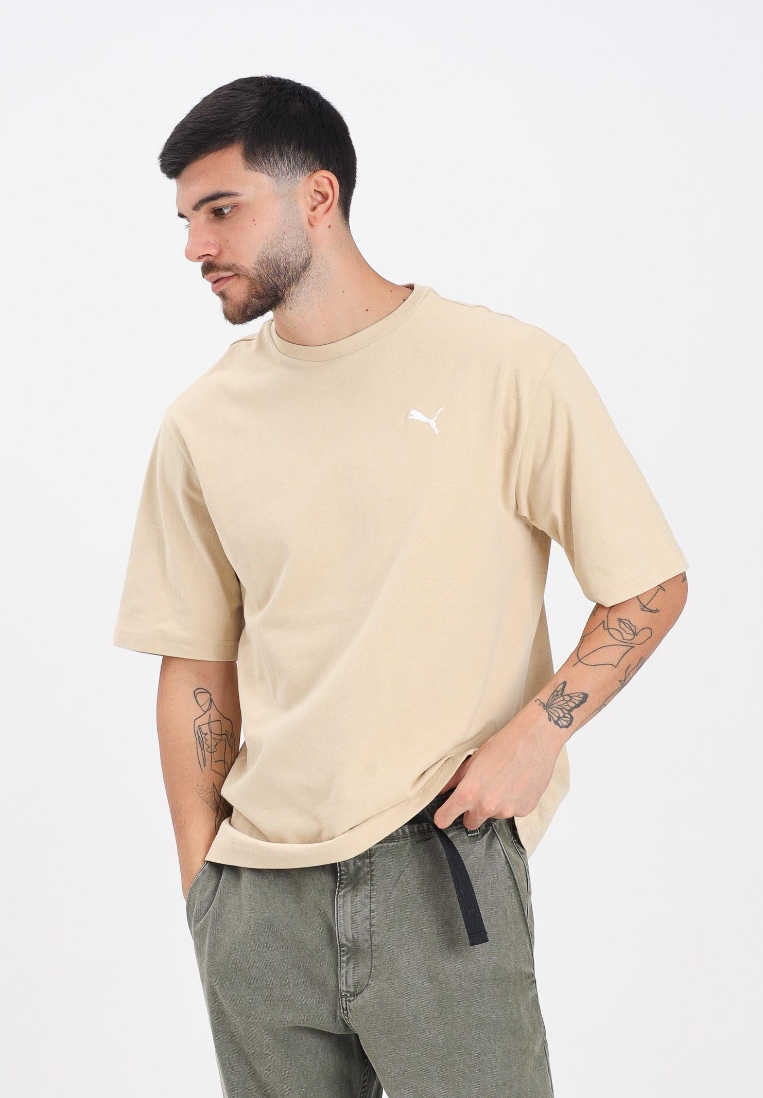 PUMA T-shirt a manica corta WARDROBE ESS beige da uomo 629645 83 PUMA