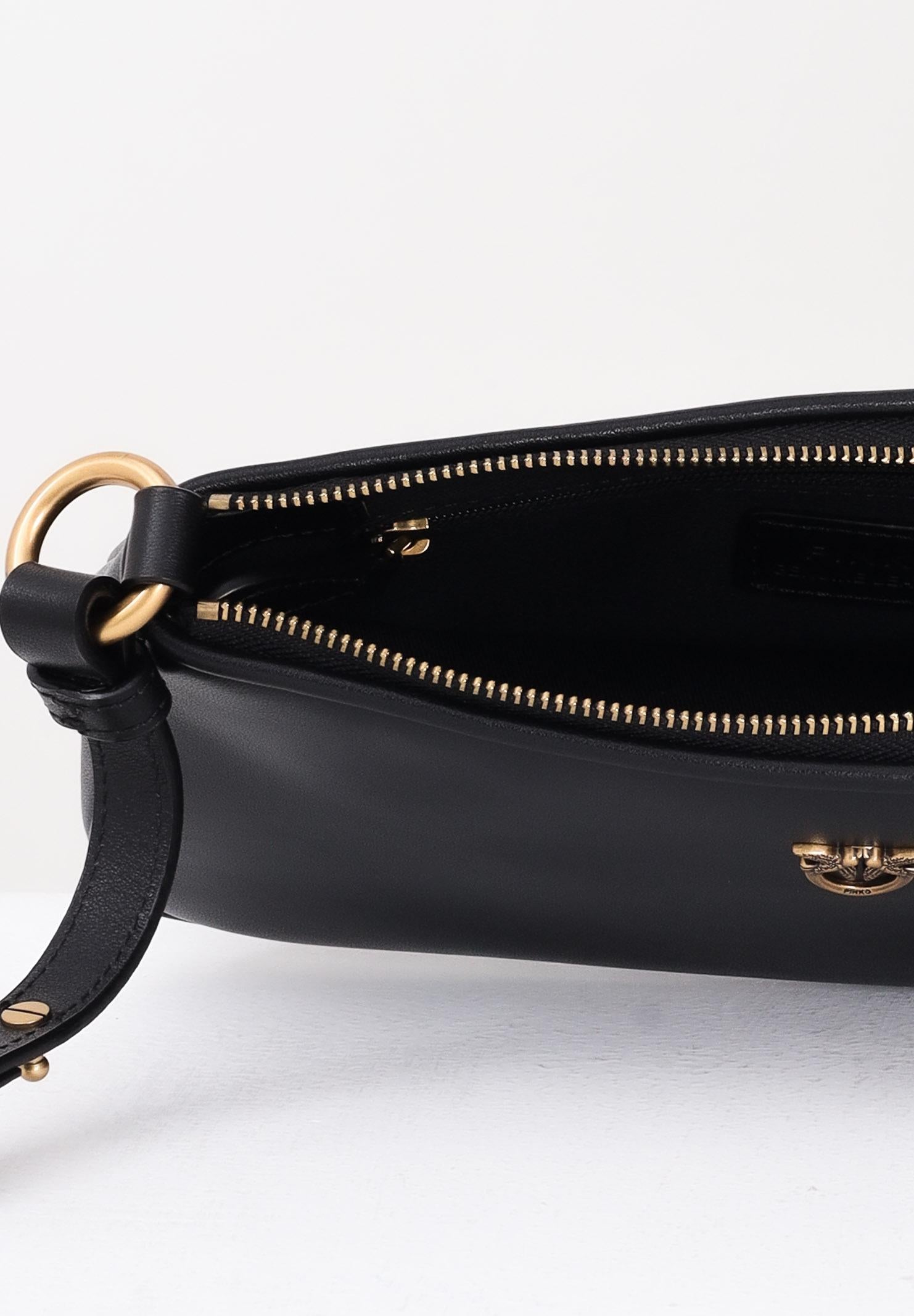 PINKO Borsa a tracolla MINI HALF MOON BAGUETTE nera da donna 105069A0QO Z99Q PINKO