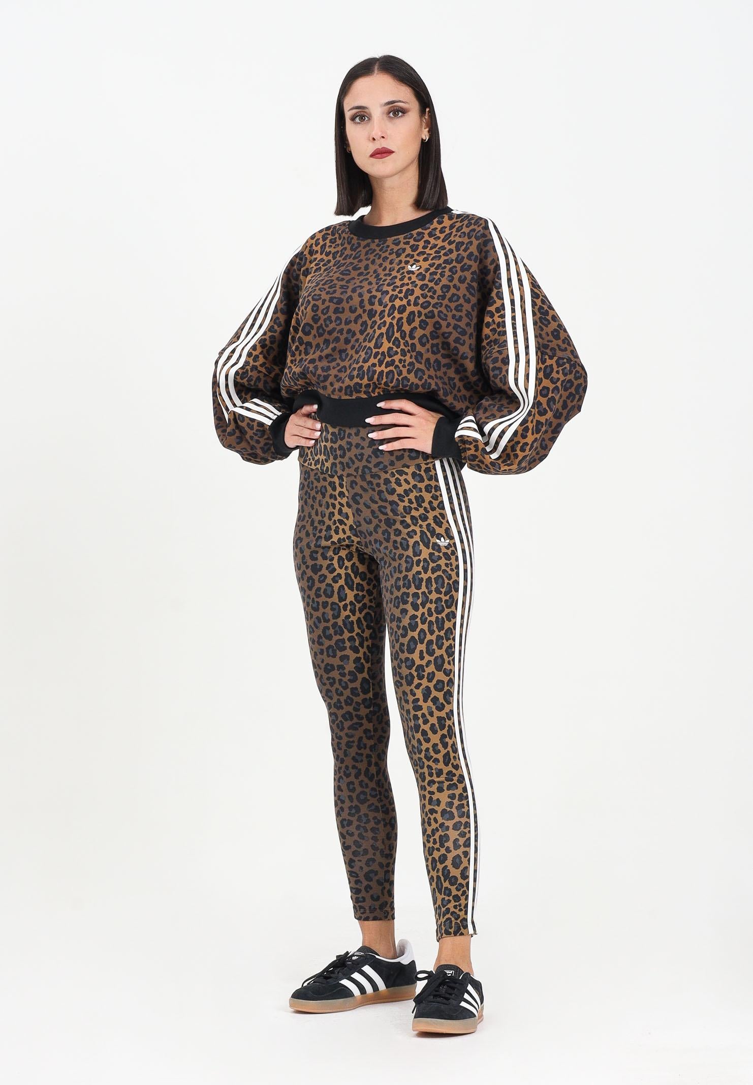 ADIDAS ORIGINALS Leggings Leopard 3-Stripes beige da donna JW7308 ADIDAS ORIGINALS
