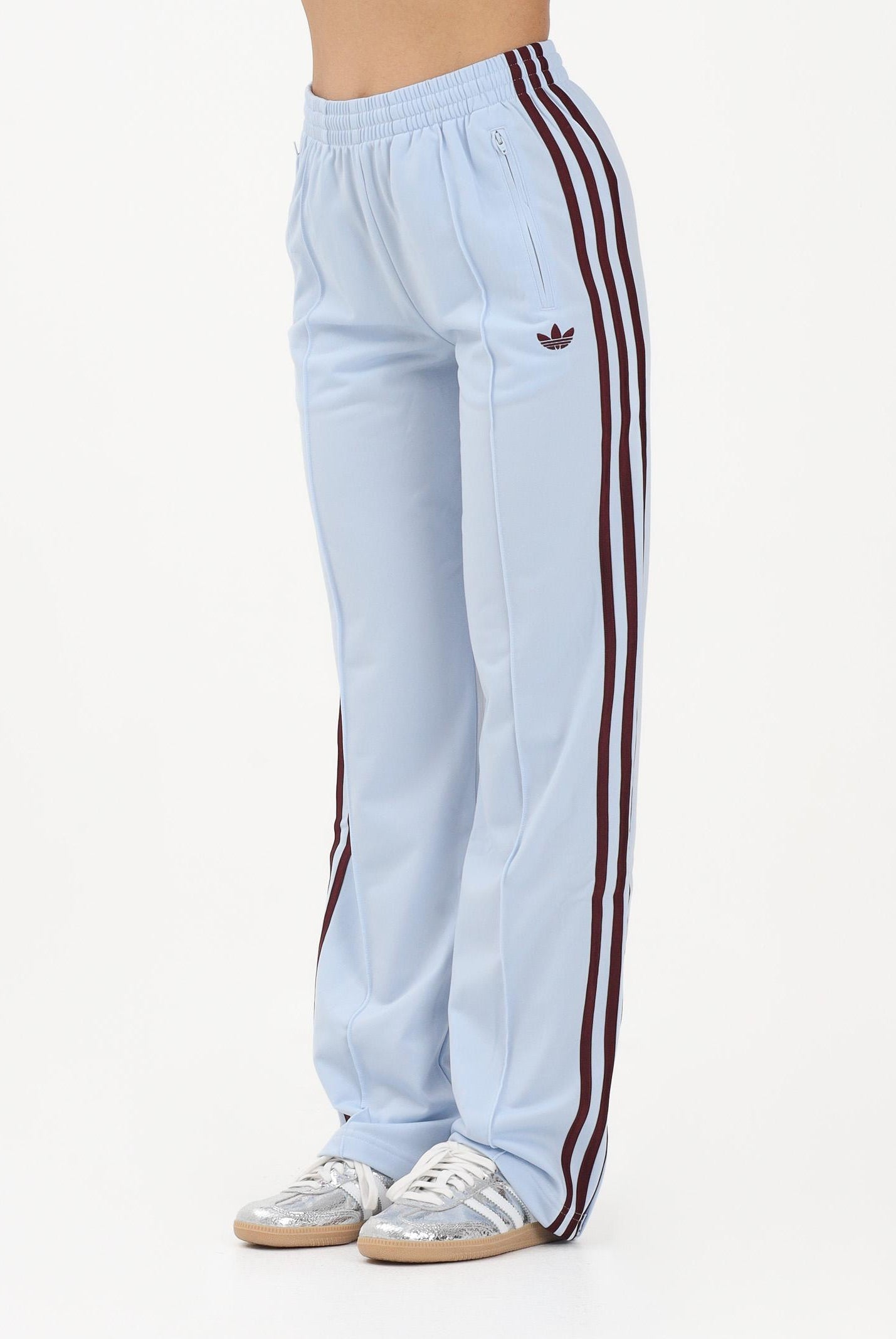 ADIDAS ORIGINALS Pantalone sportivo Firebird Classic celeste e bordeaux da donna KC6561 . ADIDAS ORIGINALS