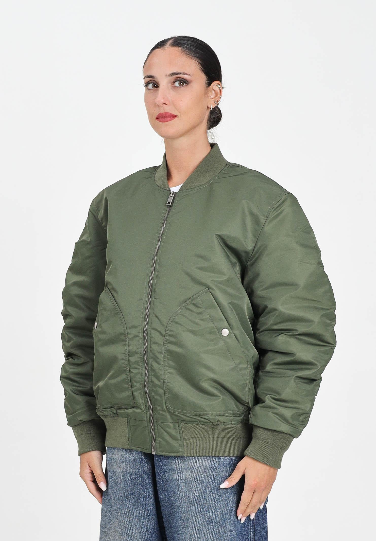 DIESEL Bomber verde militare per donna, ragazzi e bambini con maxi logo Oval Diesel J023980KAUX K513 DIESEL