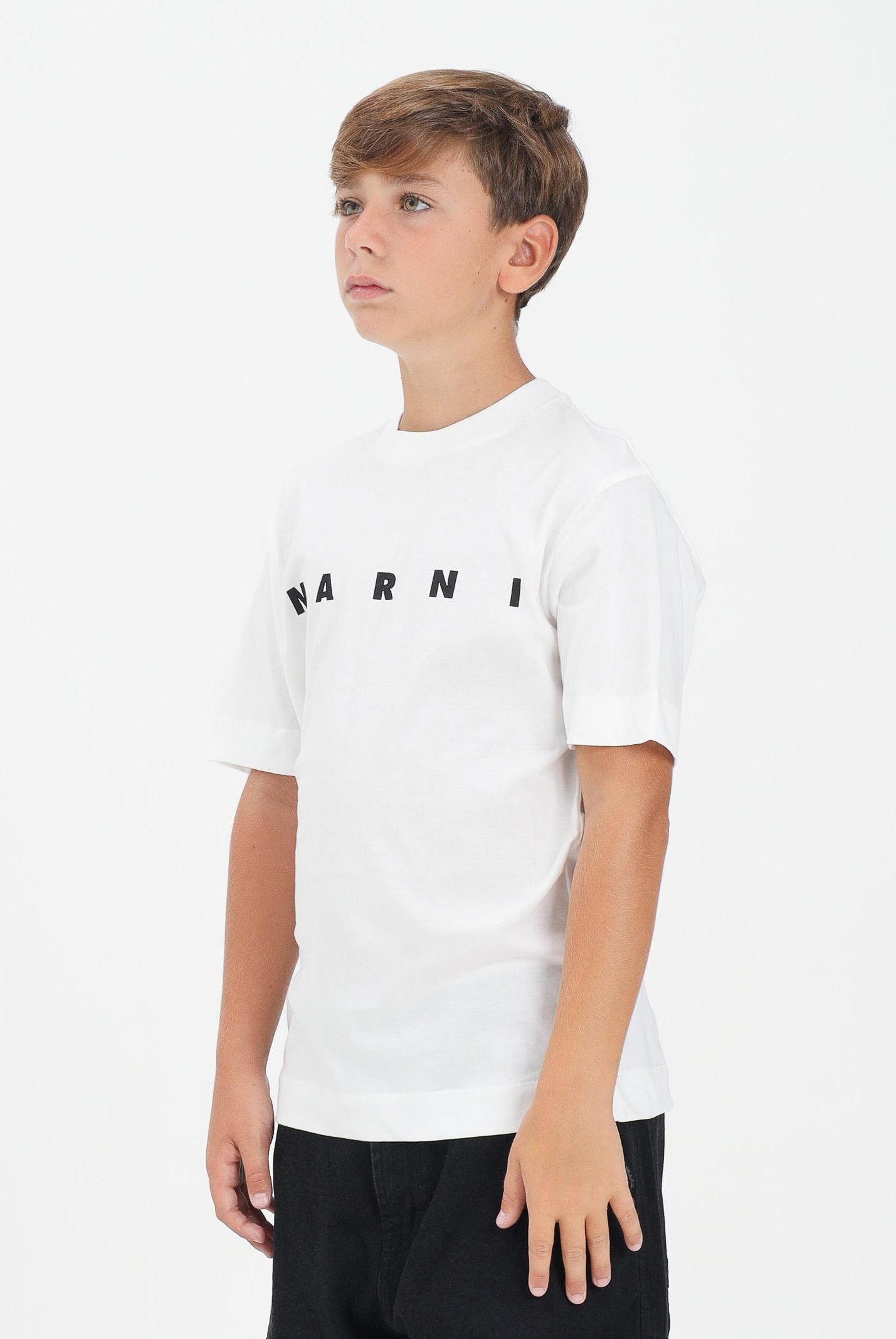 MARNI T-shirt a manica corta bianca per donna, ragazzi e bambini con logo istituzionale M002MVM00RF 0M114 MARNI