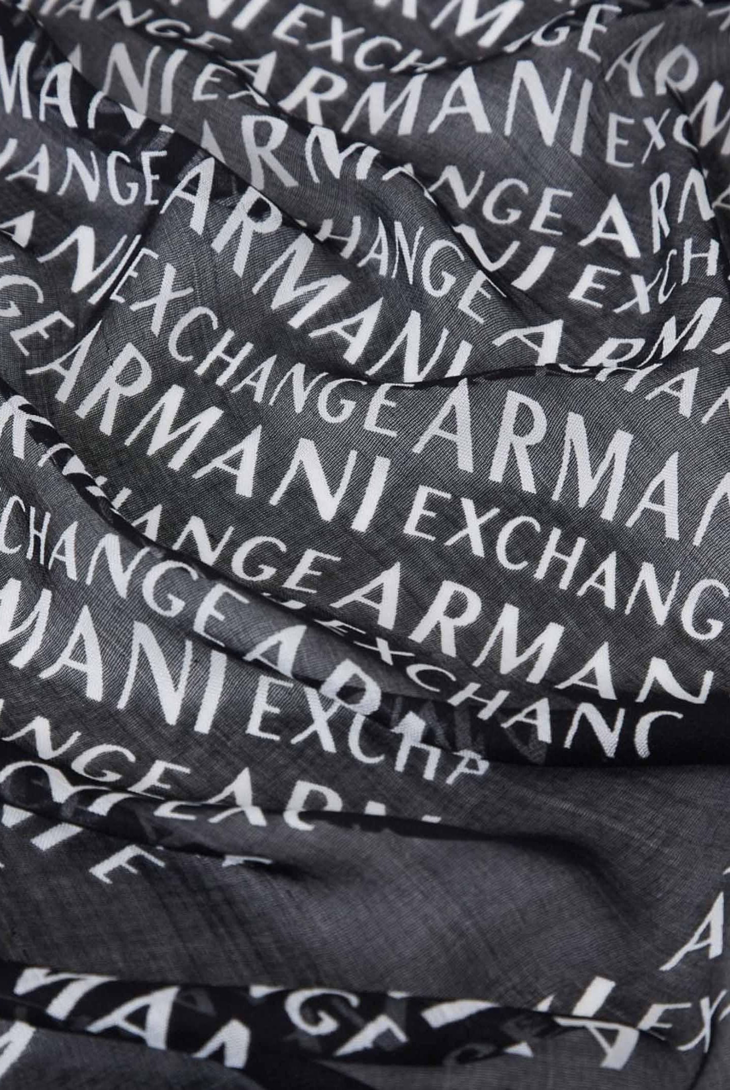 ARMANI EXCHANGE Sciarpa nera da donna con fantasia logo 9441060A821 00121 ARMANI EXCHANGE