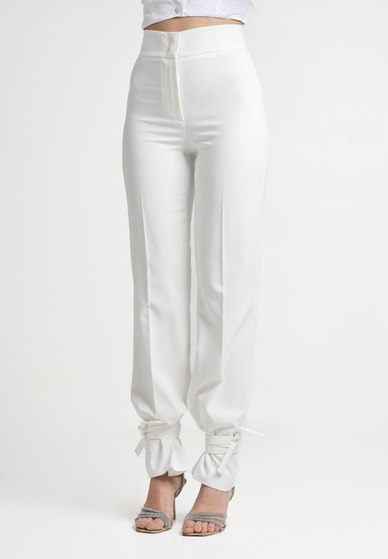 SANTAS Pantalone elegante DULCHE DE LECHE bianco da donna PV25024 BIANCO SANTAS