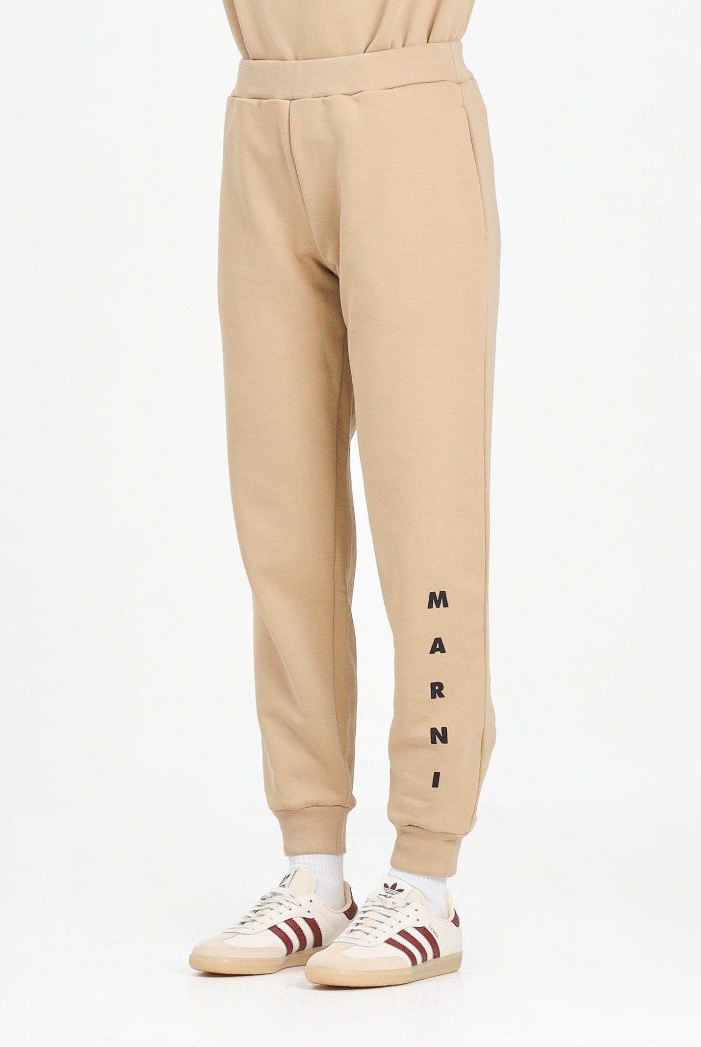 MARNI Pantalone sportivo beige per donna, ragazzi e bambini con logo istituzionale M01218M00V0 0M715 MARNI