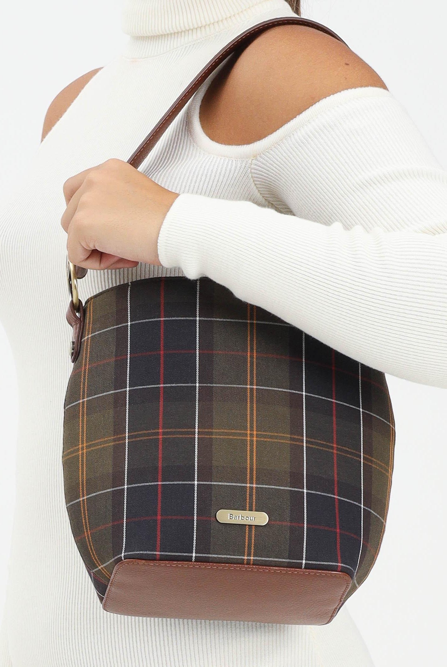 BARBOUR Borsa a secchiello in tartan Cedar da donna 252MLBA0505 TN11 BARBOUR