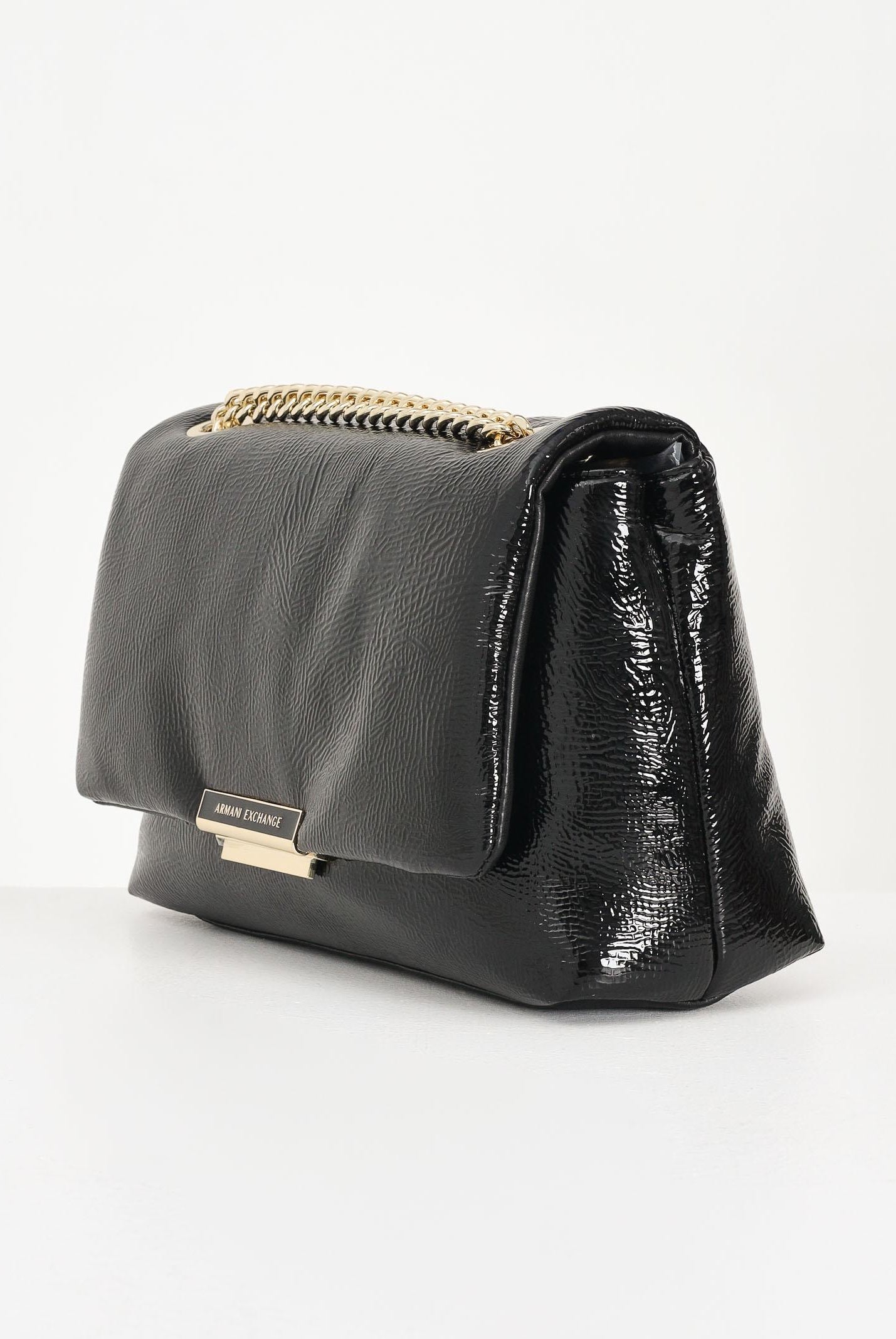 ARMANI EXCHANGE Borsa a tracolla in vernice nera da donna XW000355AF17239 UC001 ARMANI EXCHANGE