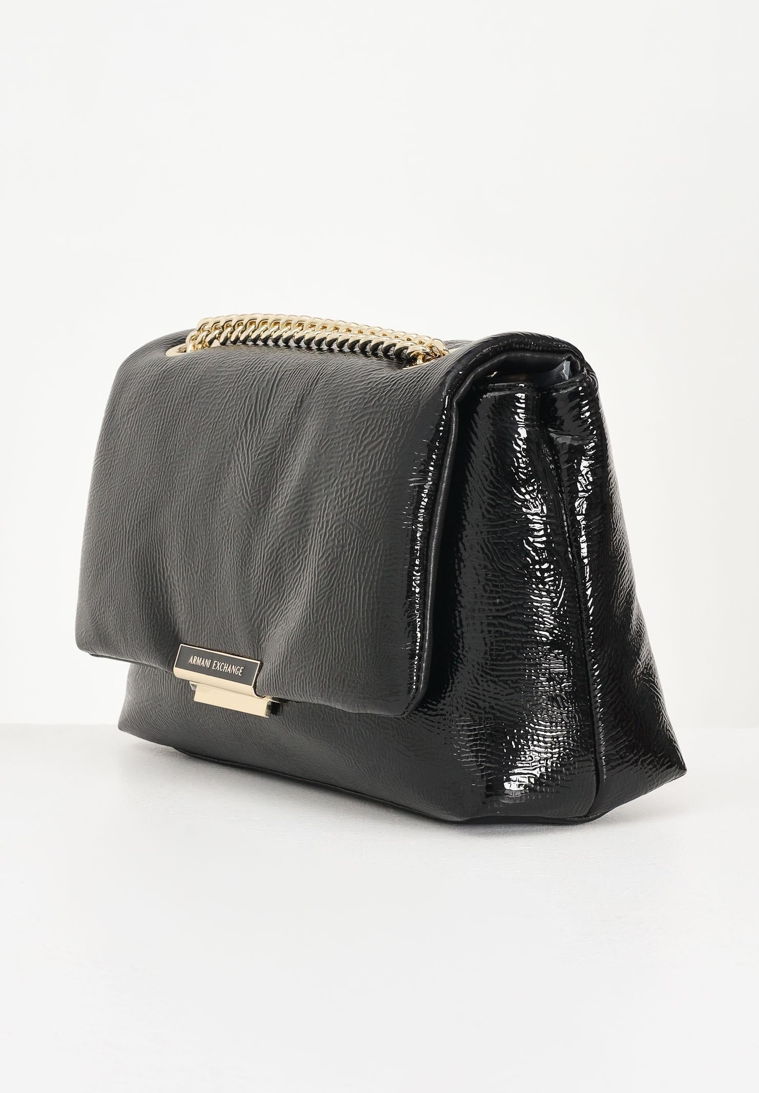 ARMANI EXCHANGE Borsa a tracolla in vernice nera da donna XW000355AF17239 UC001 ARMANI EXCHANGE