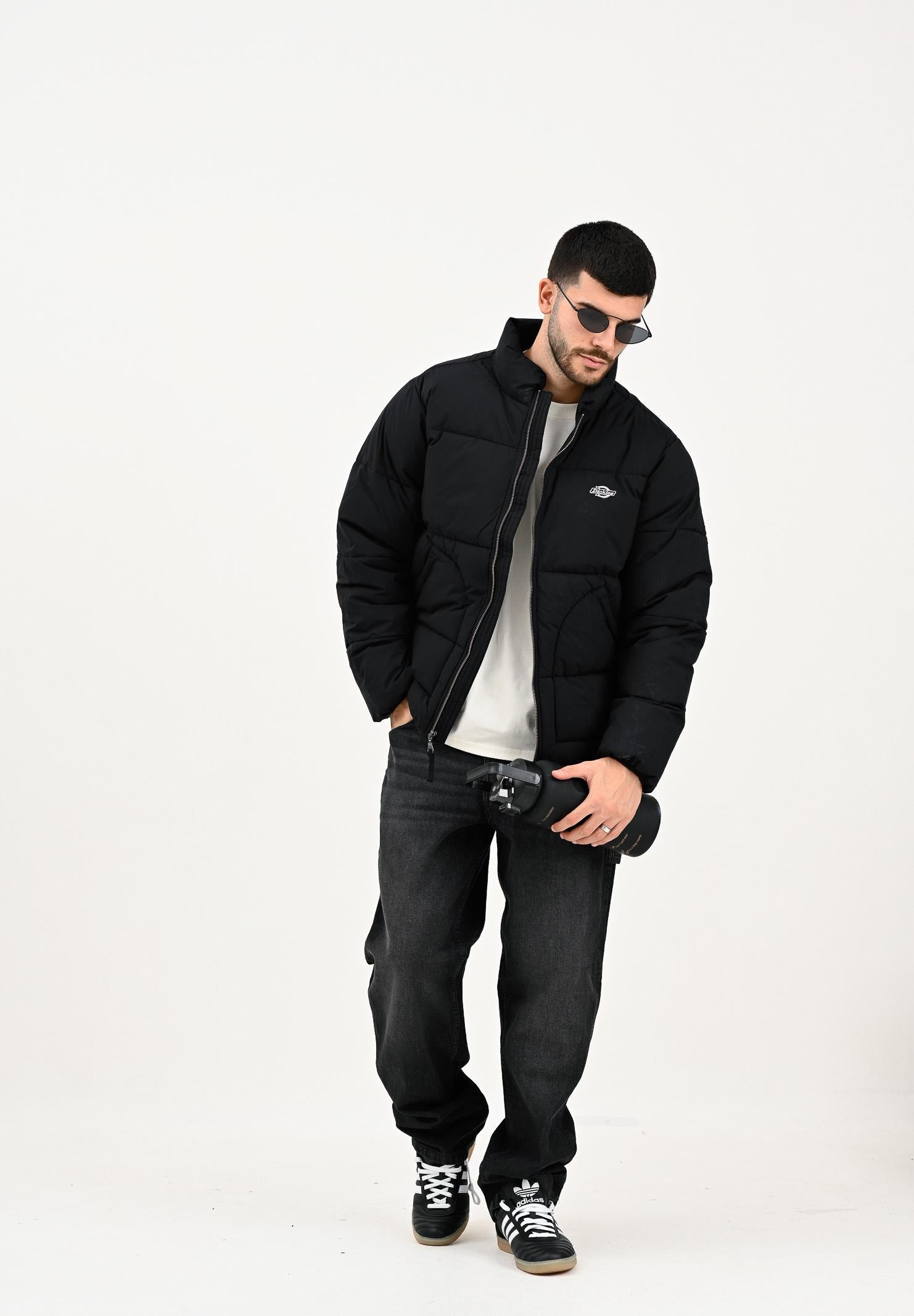 DICKIES Summerdale piumino nero da uomo con lofo ricamato in bianco DK0A87OGBLK1 DIckies