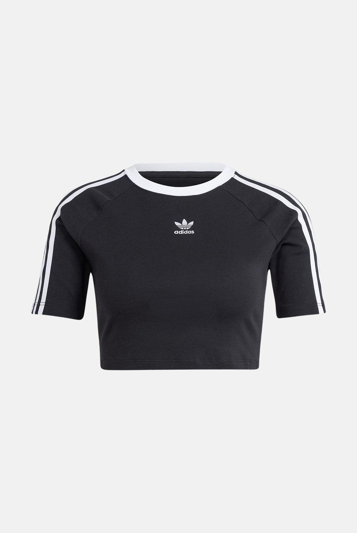 ADIDAS ORIGINALS T-shirt a manica corta 3-Stripes nera da donna IU2532 . ADIDAS ORIGINALS