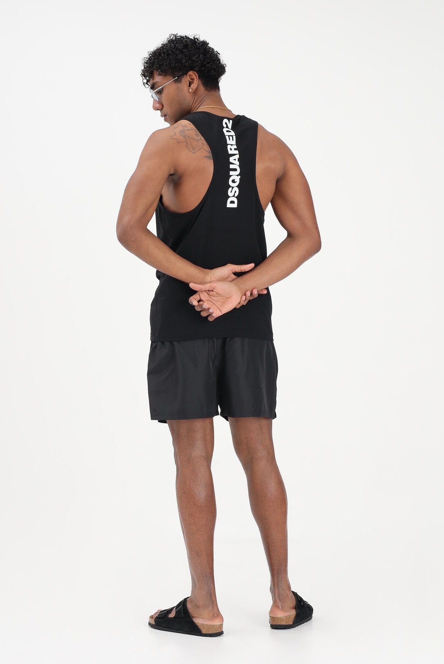 DSQUARED2 Canotta nera da uomo con logo sul retro D9D446190 010 DSQUARED2