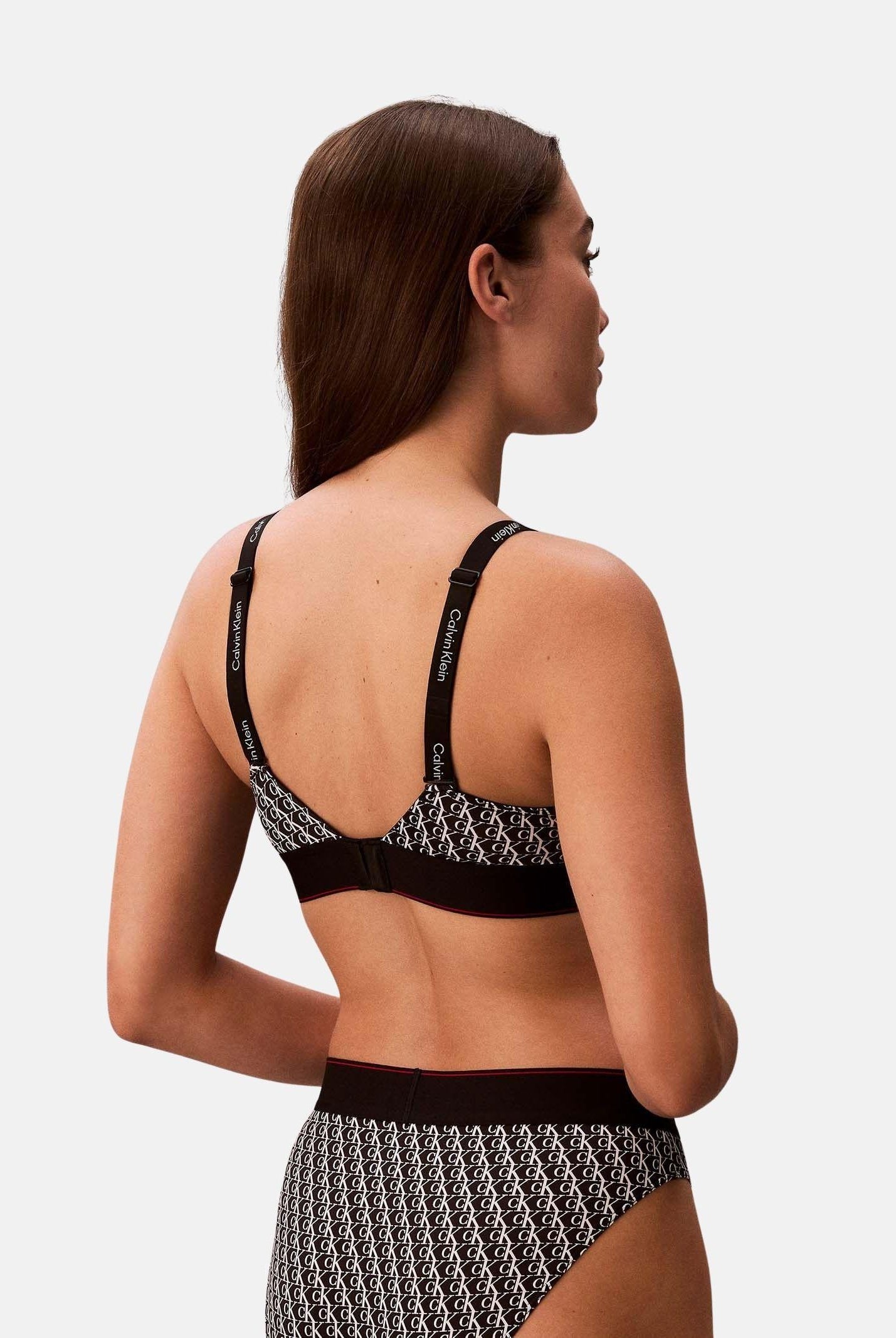 CALVIN KLEIN Bralette nera da donna con stampa logo LV00QF8877 2Y1 CALVIN KLEIN