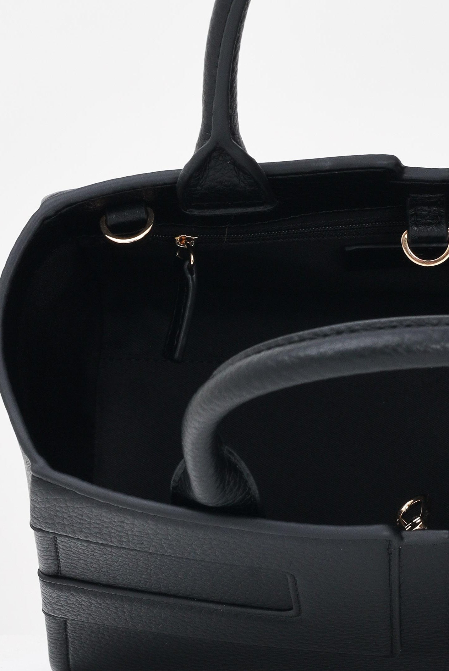 ELISABETTA FRANCHI Borsa a mano nera da donna con logo BS35A56E2 110 ELISABETTA FRANCHI