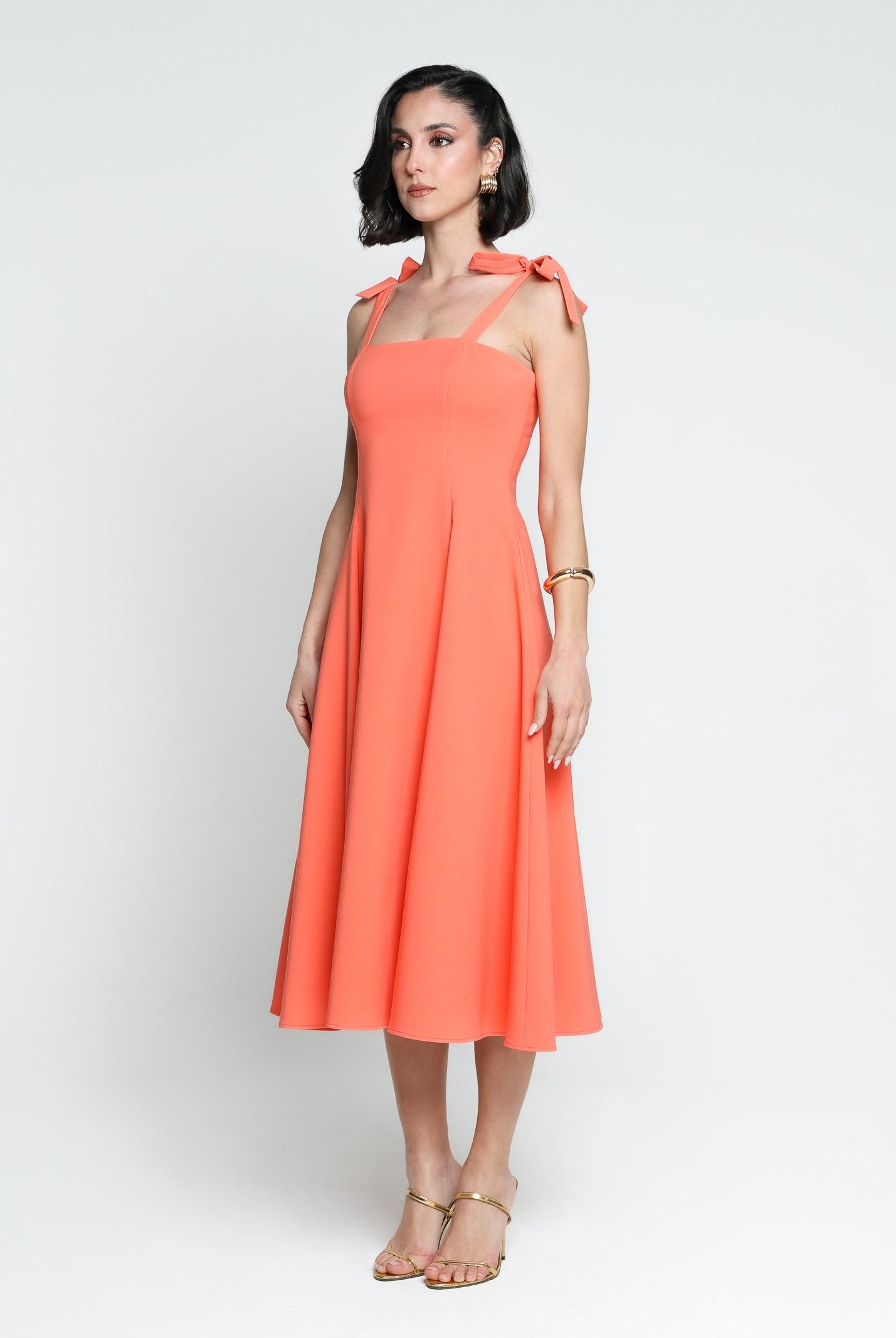 SANTAS Abito midi MEDELEINE corallo da donna PV2508 CORALLO SANTAS