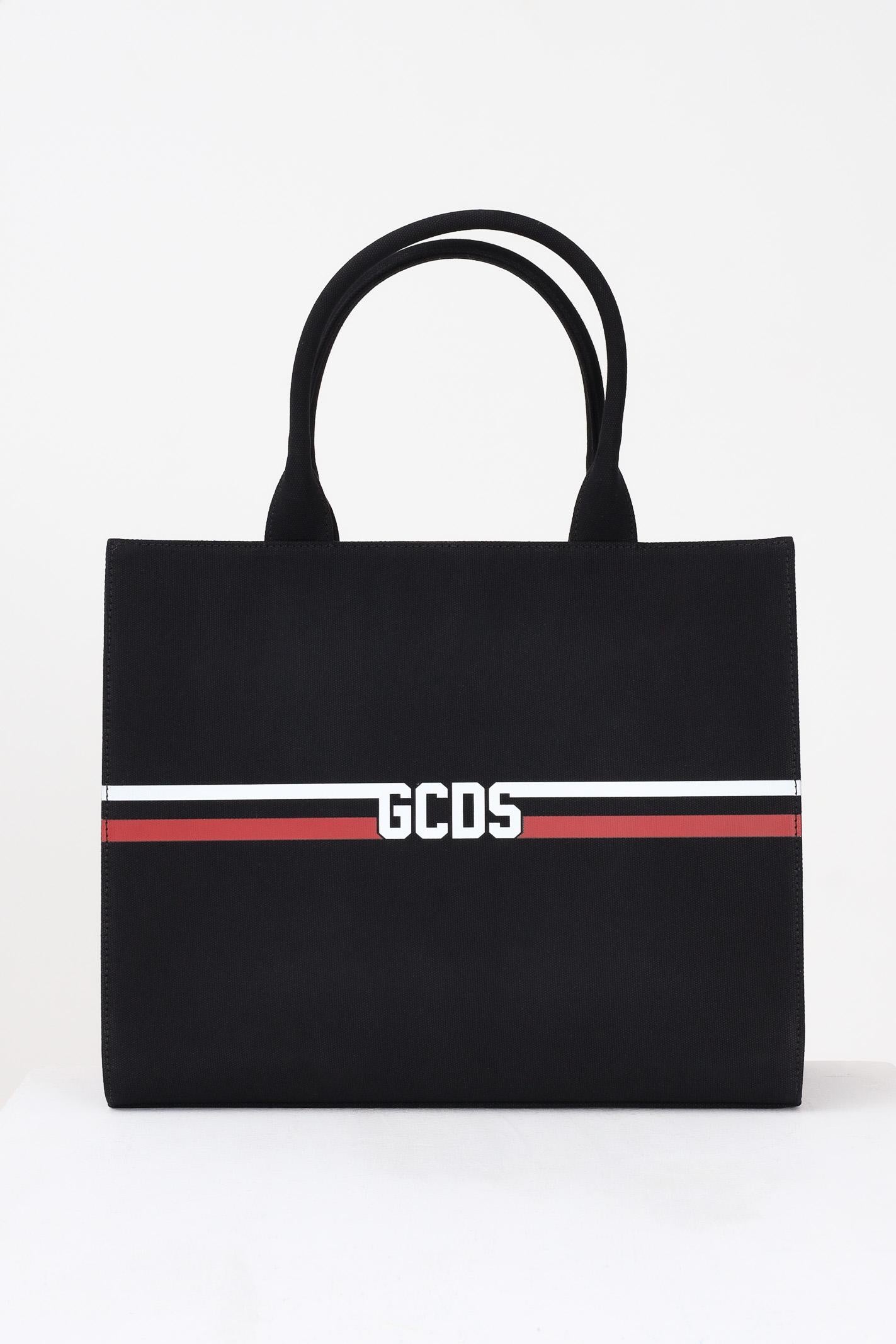 GCDS Shopper nera da donna con logo GCDSEM001 99 GCDS
