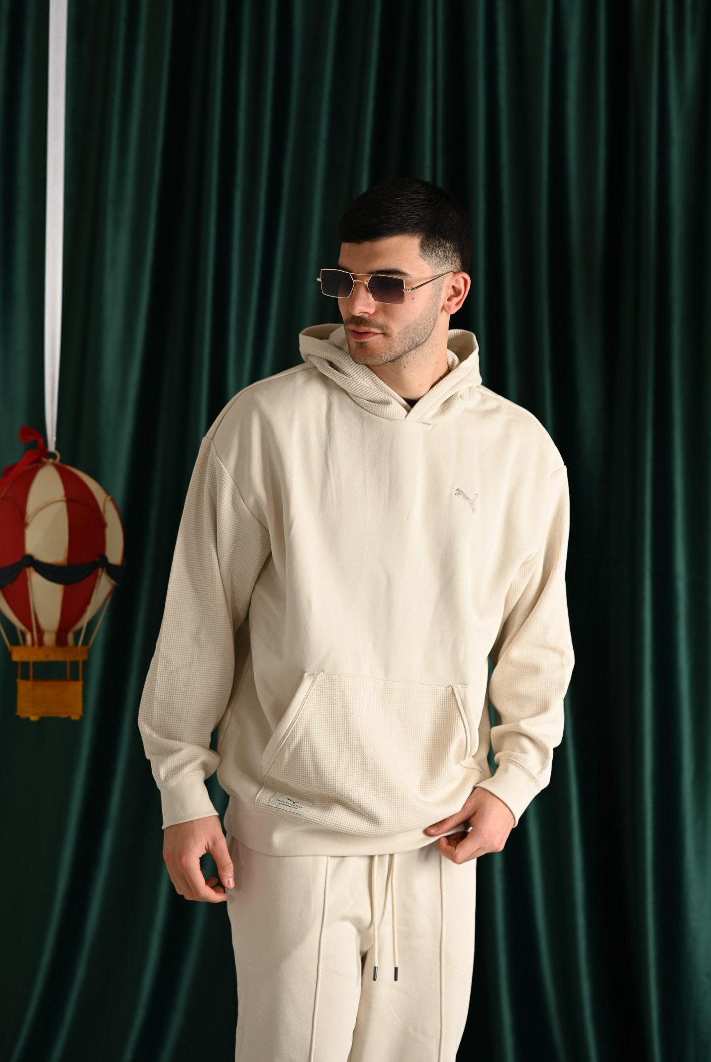 PUMA Felpa con cappuccio PUMA Class panna da uomo 688026 87 PUMA