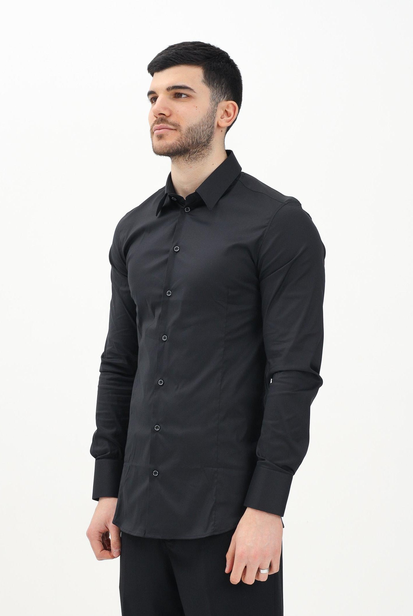 PATRIZIA PEPE Camicia a manica lunga nera da uomo 5C0017A01 K102 PATRIZIA PEPE