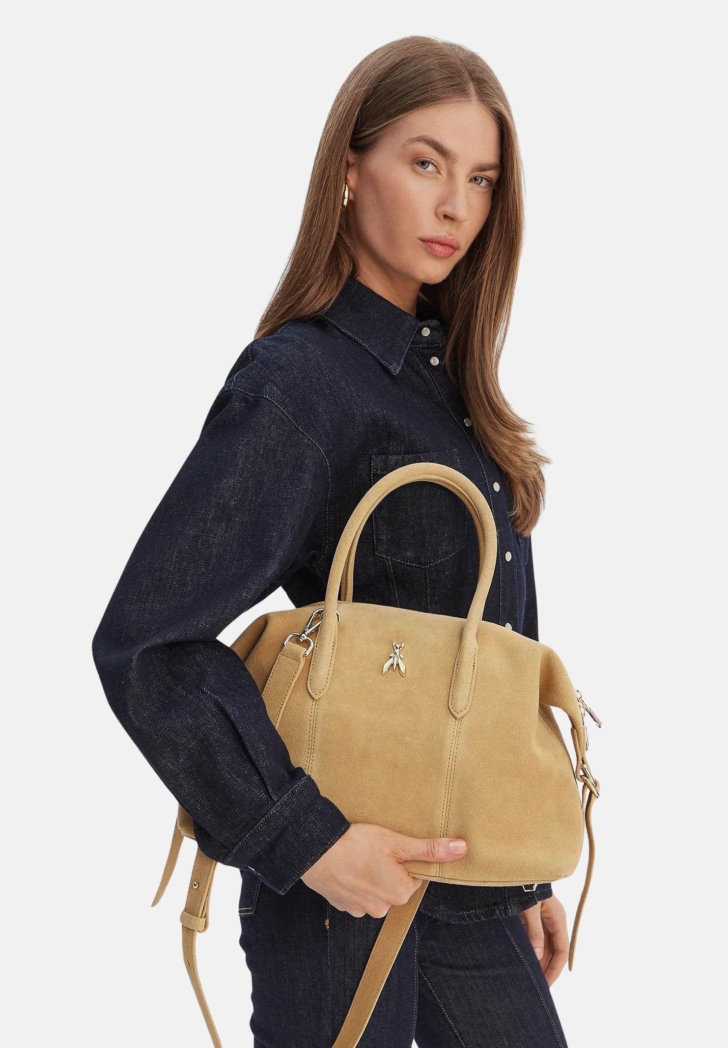 PATRIZIA PEPE Shopper New Business in suede beige da donna 2B0145L152 B880 PATRIZIA PEPE